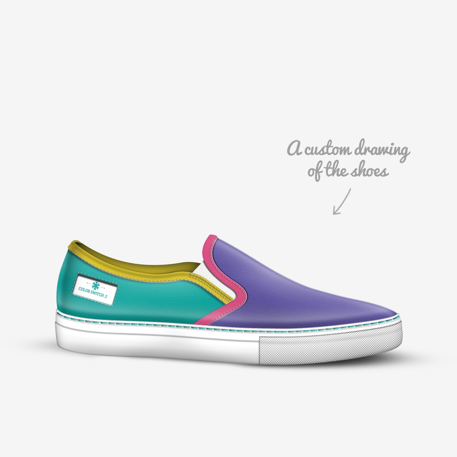 Color Switch .2   custom made in Italy shoes by Sarah Vaughan | Sketch view
