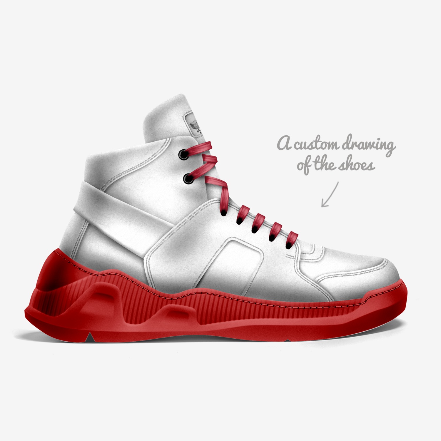 Black trolly custom made in Italy shoes by Carson White | Sketch view