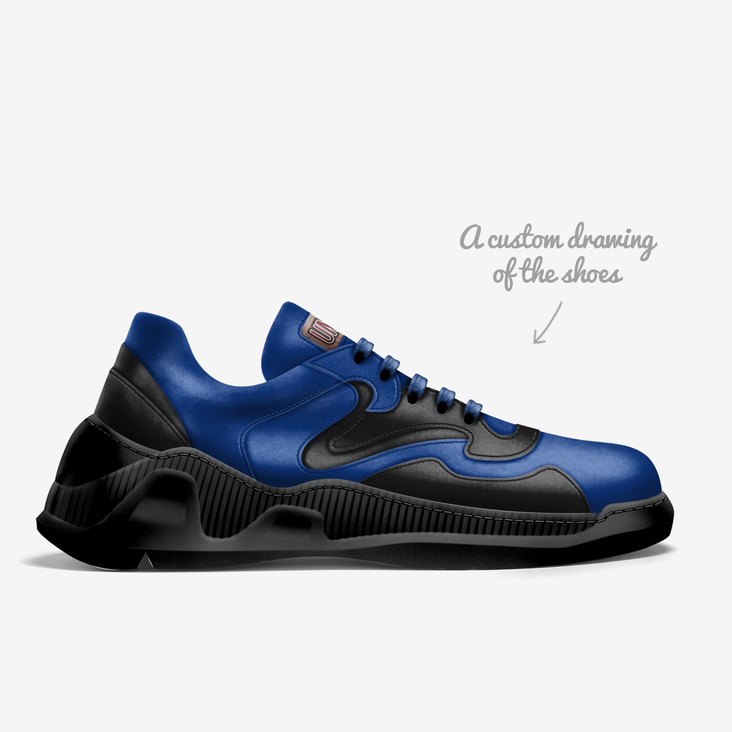 Wavy custom made in Italy shoes by Ramele Lucas | Sketch view
