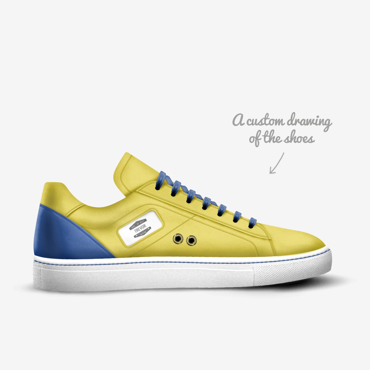 Trevor custom made in Italy shoes by Precious Kamara | Sketch view