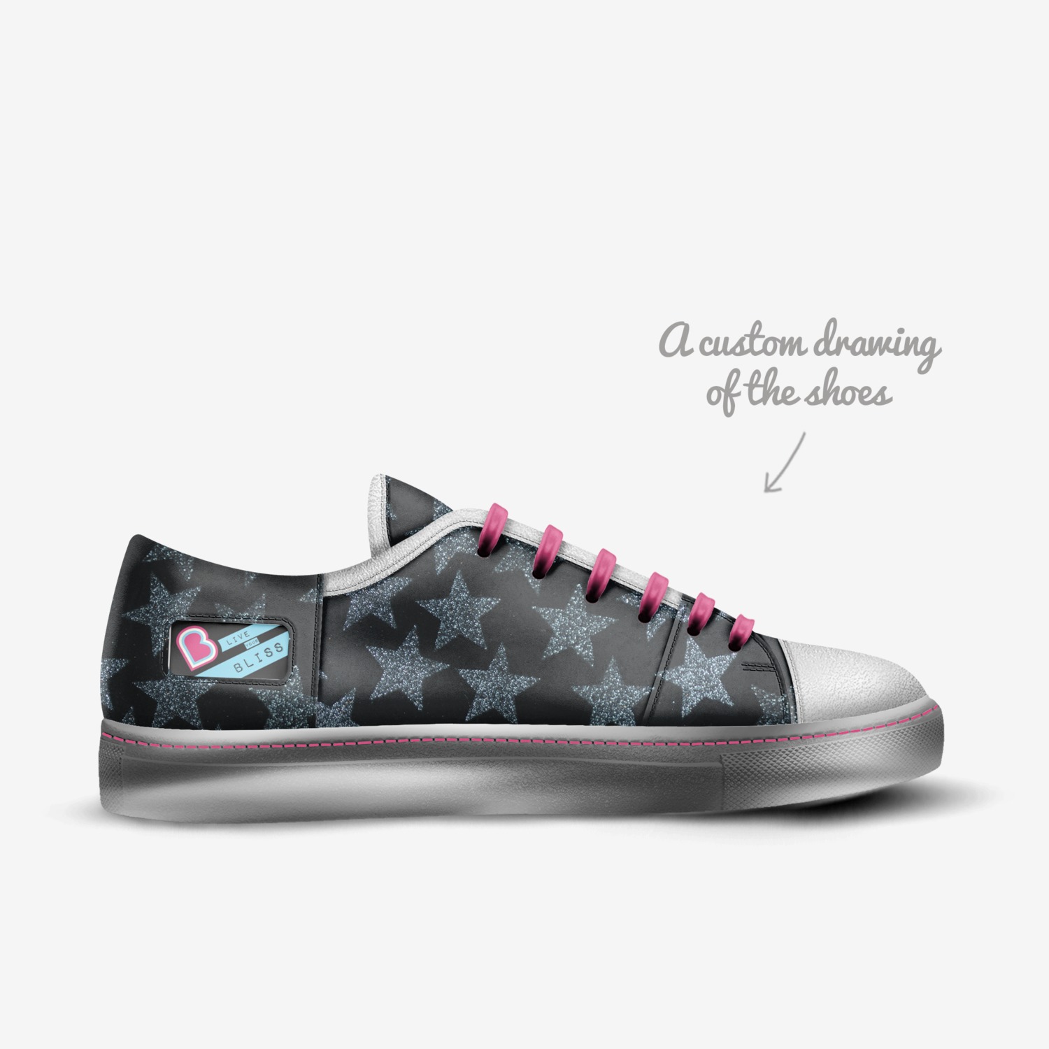 ElectroMagnetic custom made in Italy shoes by Bliss Girl | Sketch view
