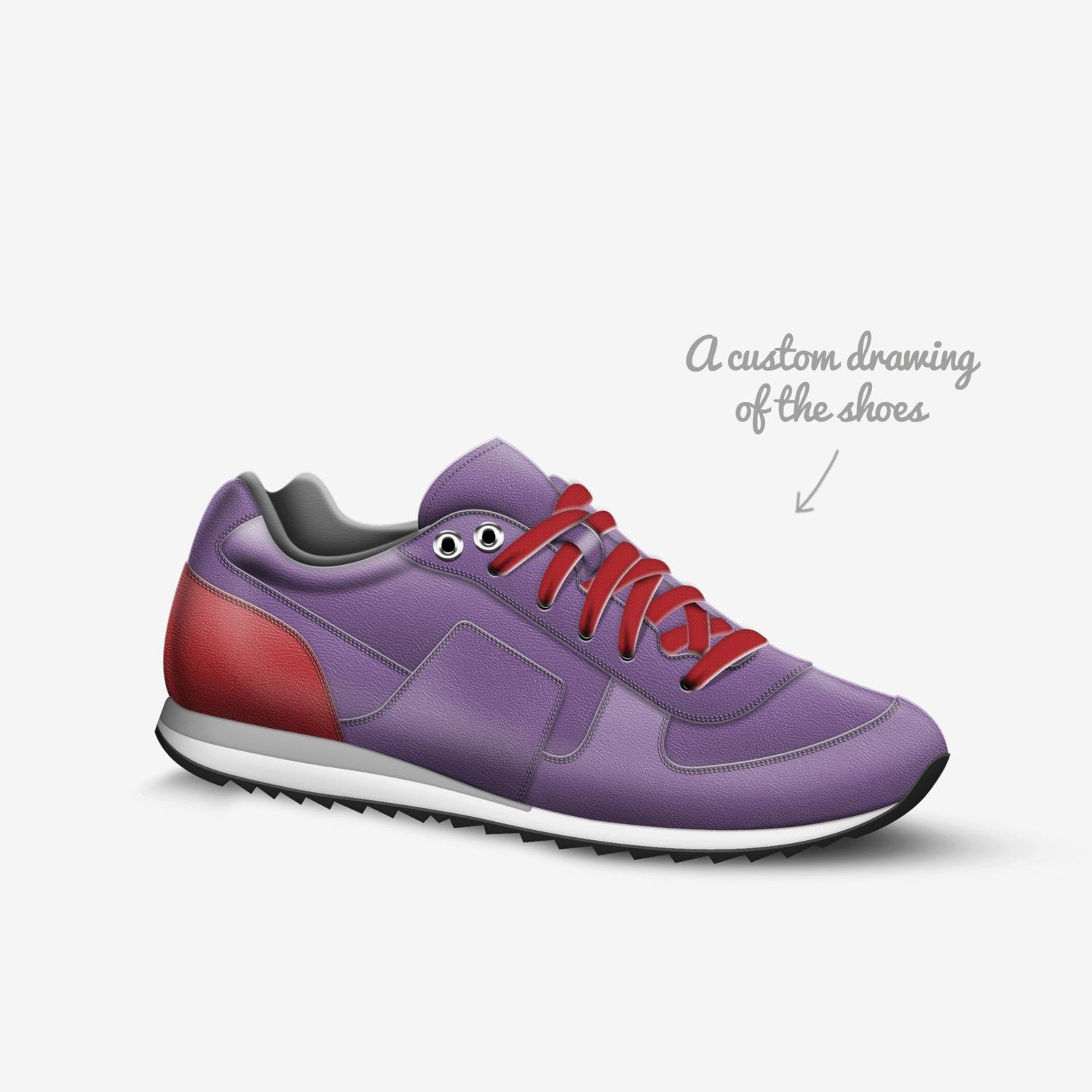 Red Hatter custom made in Italy shoes by Maurice Williams | Sketch view