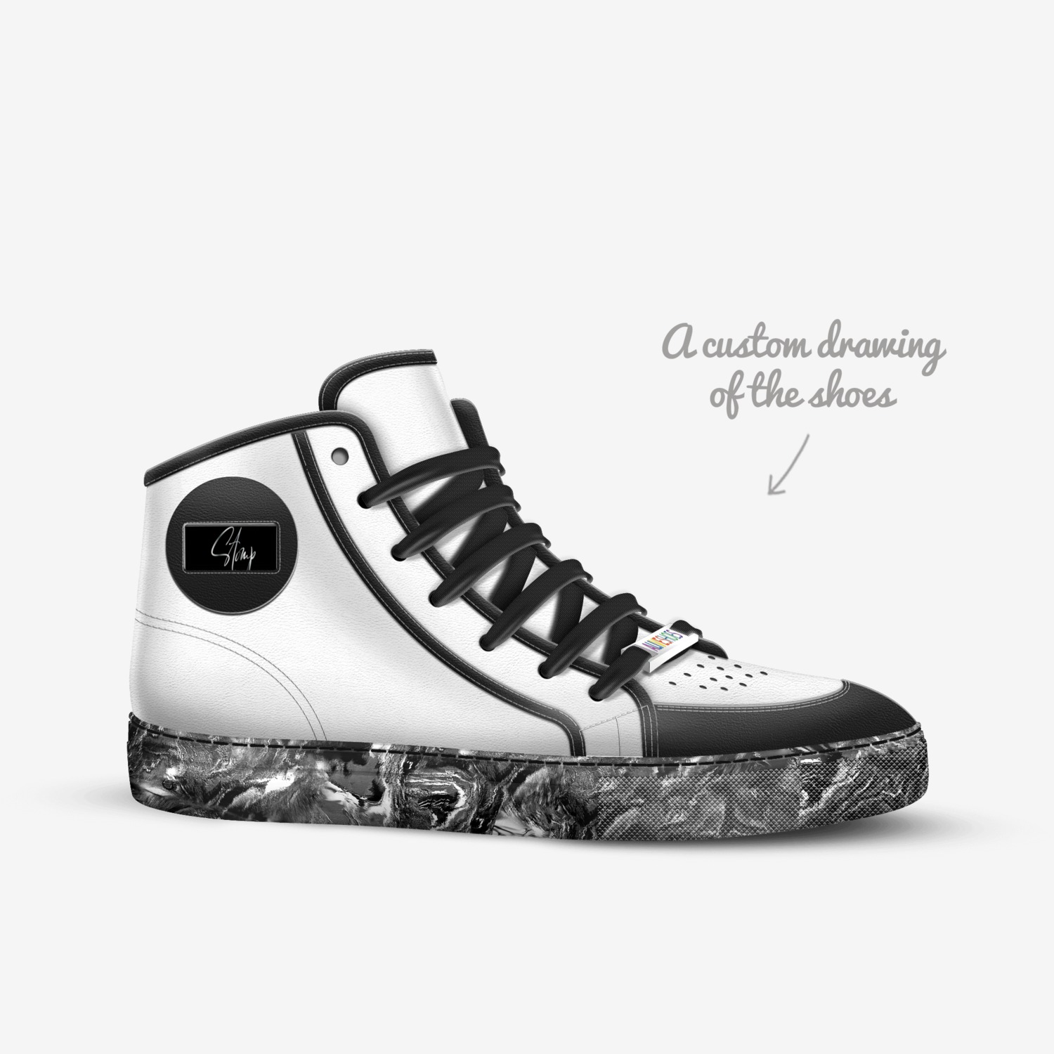 The Paint custom made in Italy shoes by Krystal R. Mcgee | Sketch view