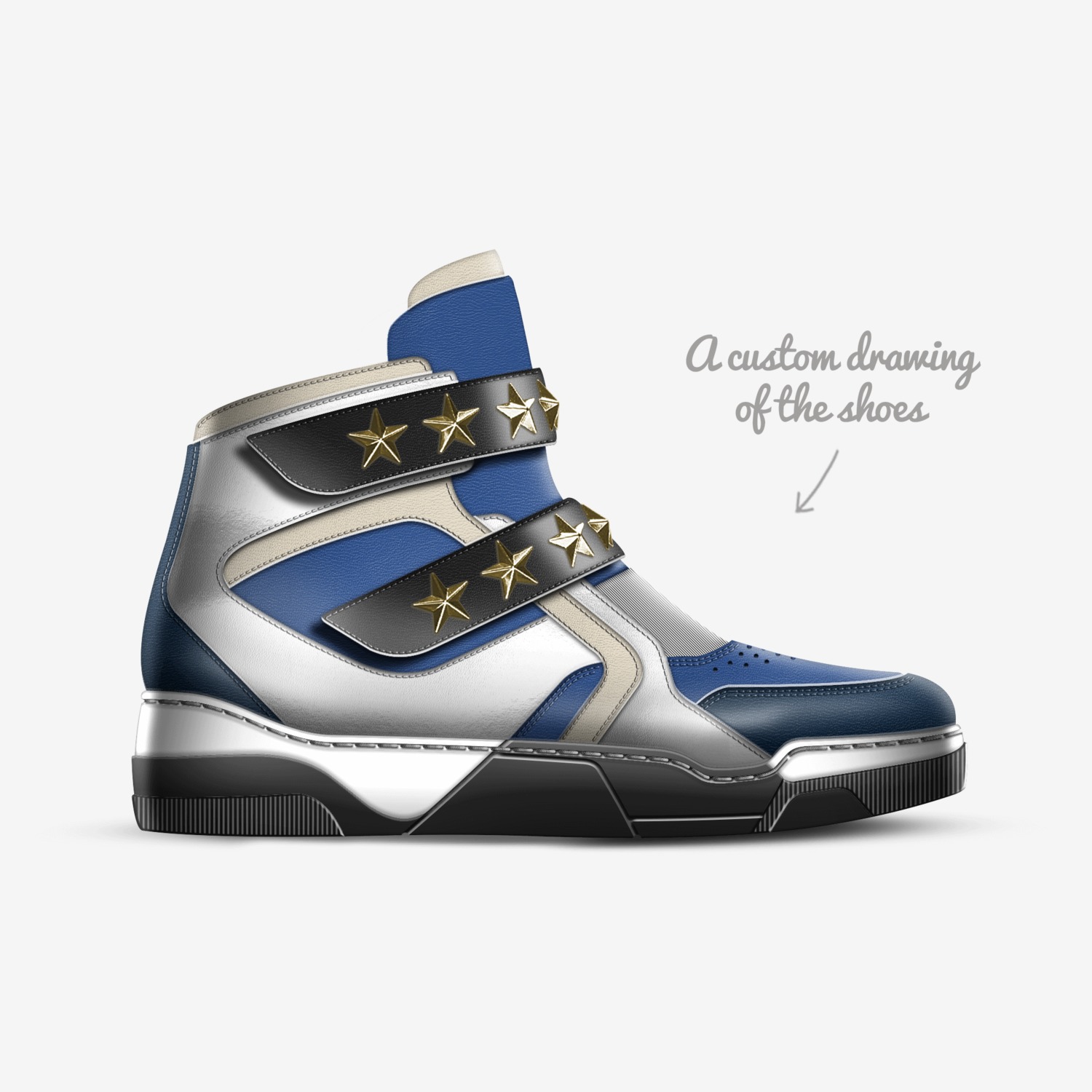 Skyline custom made in Italy shoes by Renee Steller | Sketch view