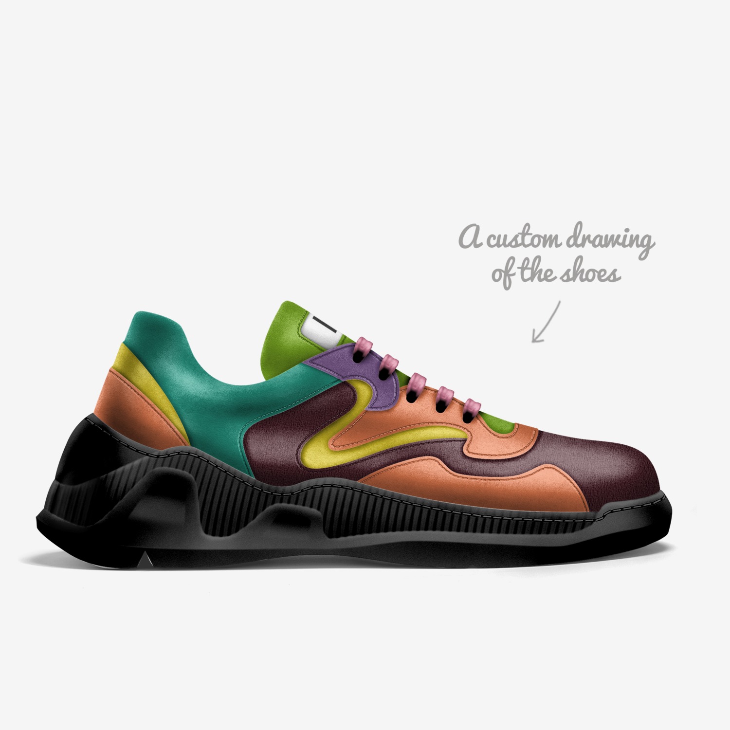 Donks custom made in Italy shoes by Donks War | Sketch view