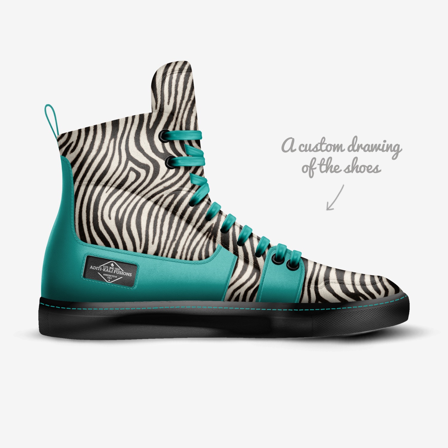 aditi-kali fusions custom made in Italy shoes by Aditi-kali Of Wonkey Donkey Bazaar | Sketch view