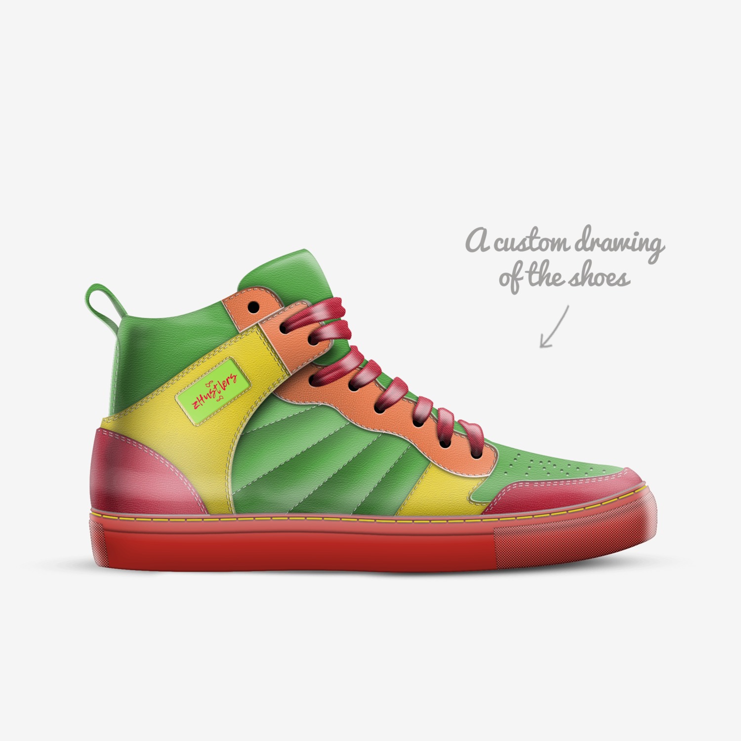 zHustlers custom made in Italy shoes by Martins Ate | Sketch view