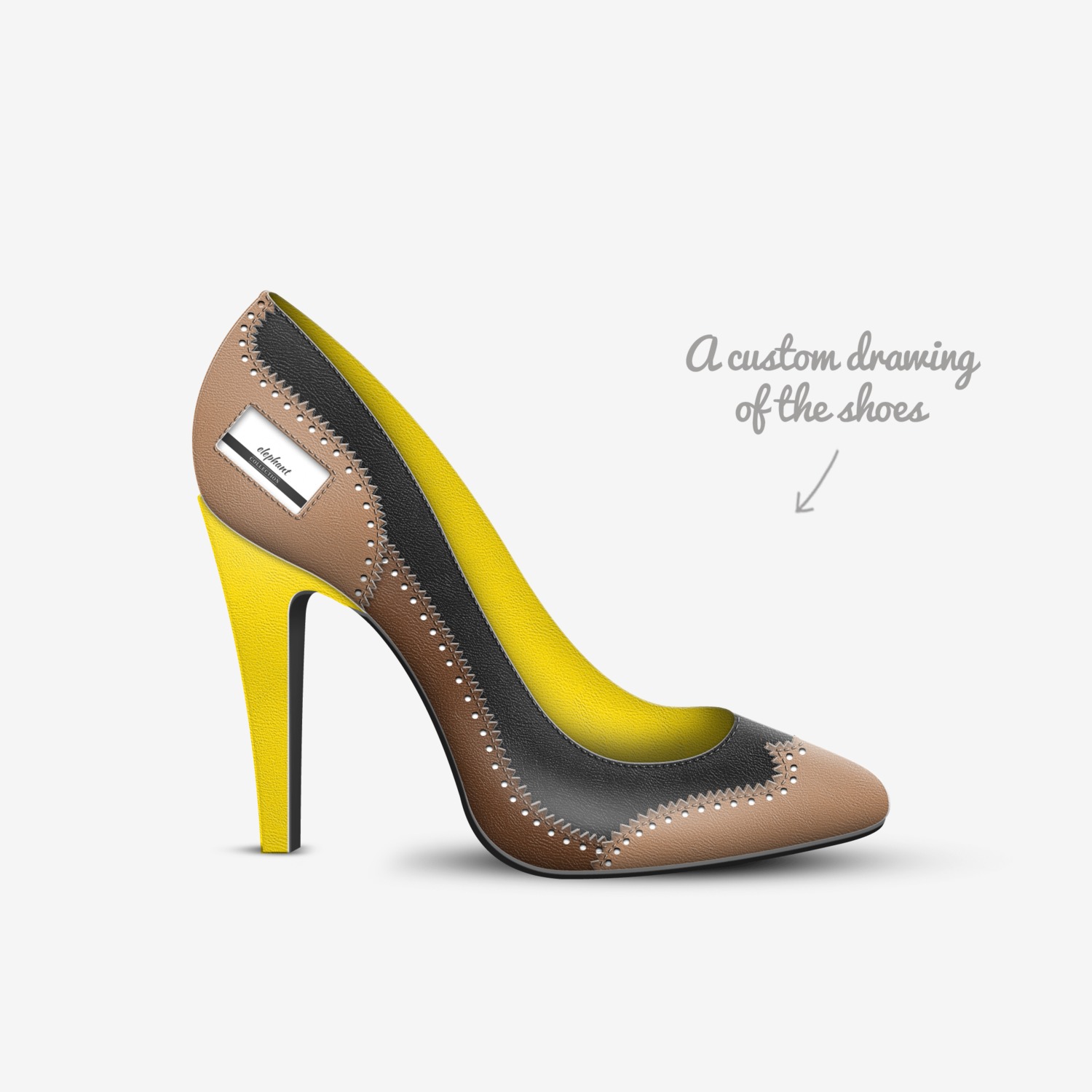 elephant custom made in Italy shoes by Bashayer Bashayer | Sketch view