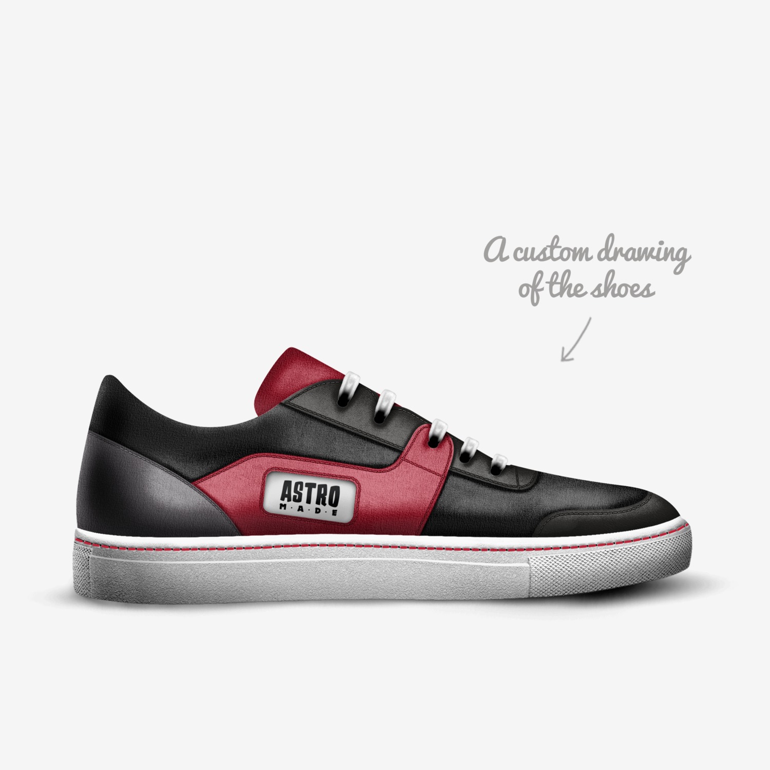 Astromade custom made in Italy shoes by Gabriel Jesus Rojas Rojas | Sketch view