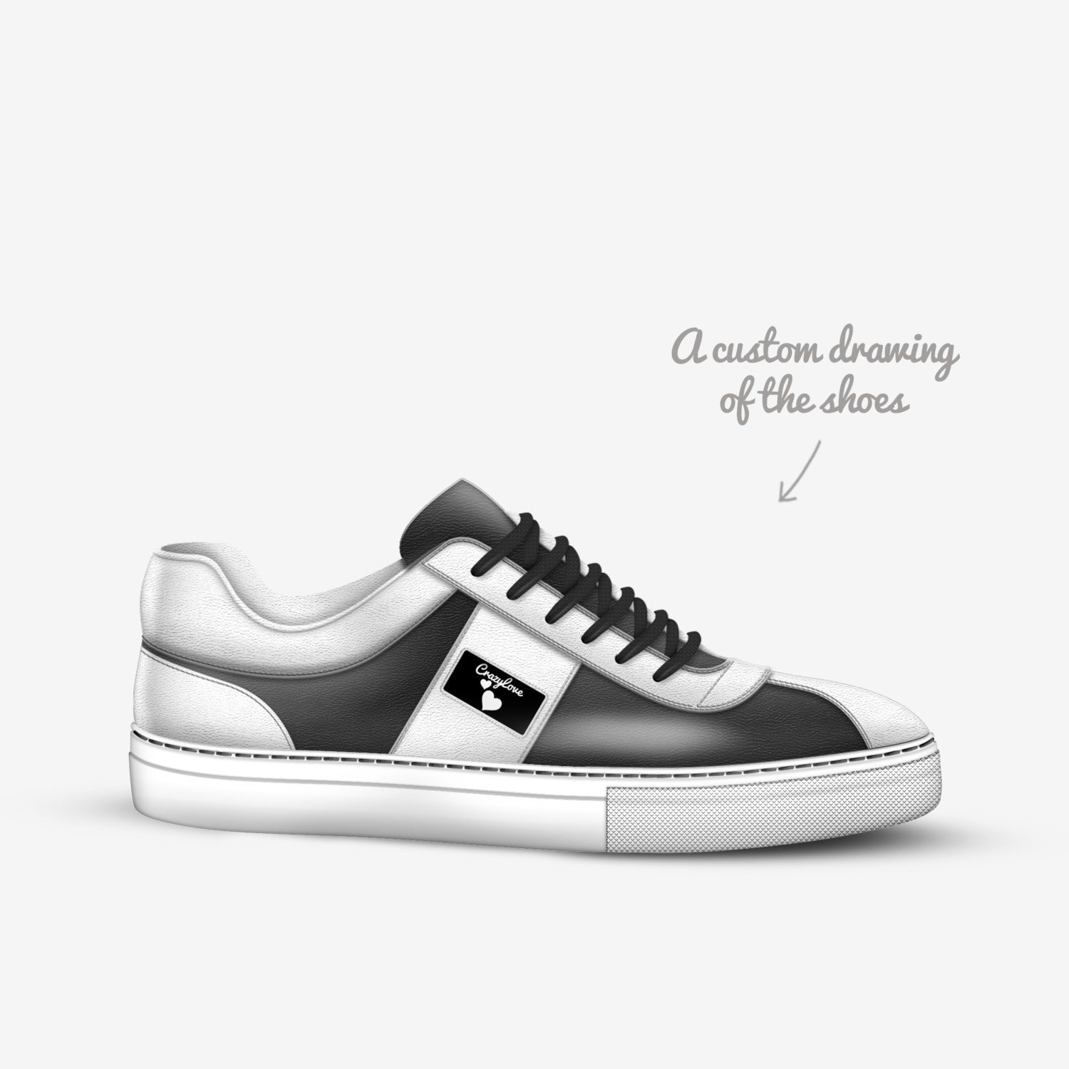 CrazyLove custom made in Italy shoes by Ayesha Hassaum | Sketch view