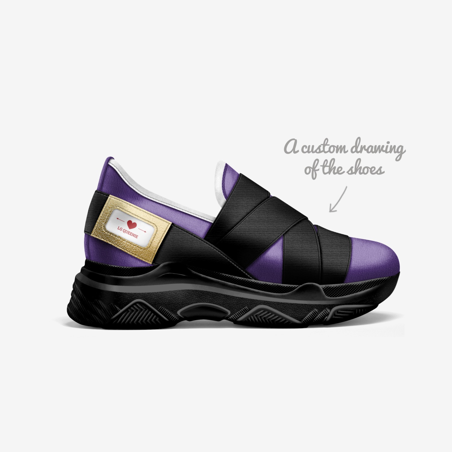 LG Queenie custom made in Italy shoes by Lady Grey | Sketch view