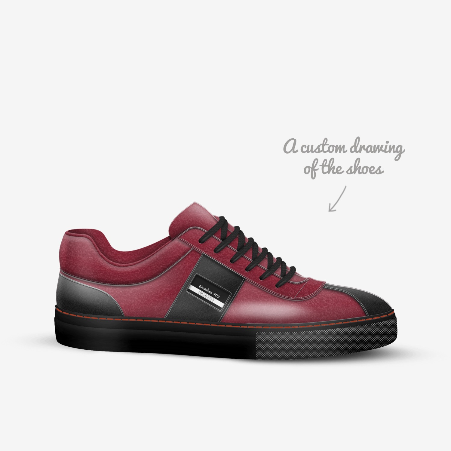 Grandma 90’s custom made in Italy shoes by Raymarr Jackson | Sketch view