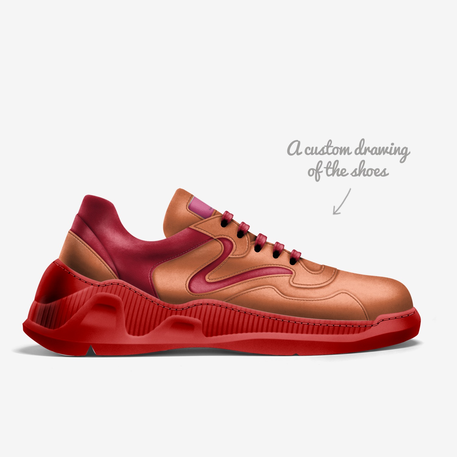 blush custom made in Italy shoes by Ciarra Elina Marin | Sketch view