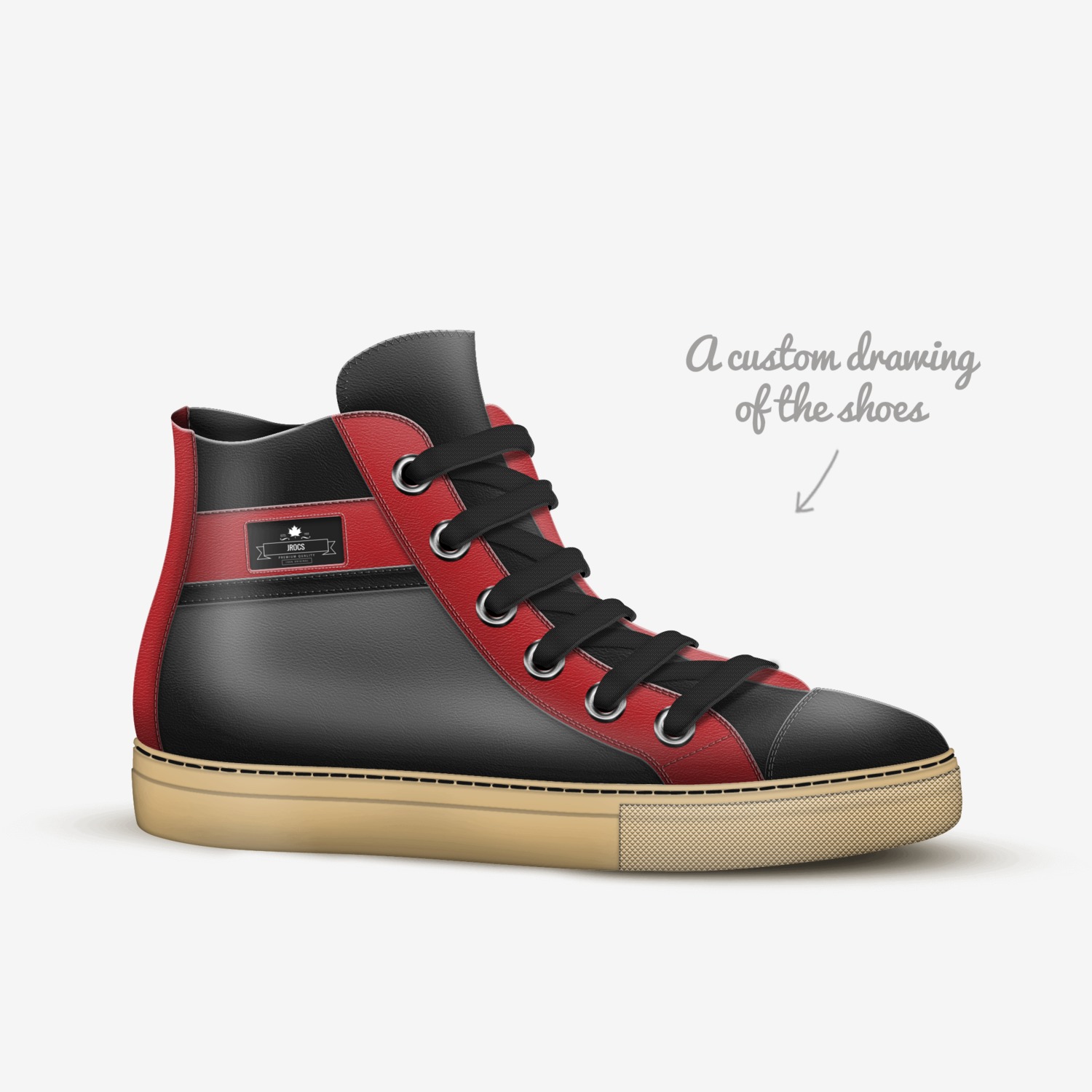 jrocs custom made in Italy shoes by Jeremiah Jrock | Sketch view