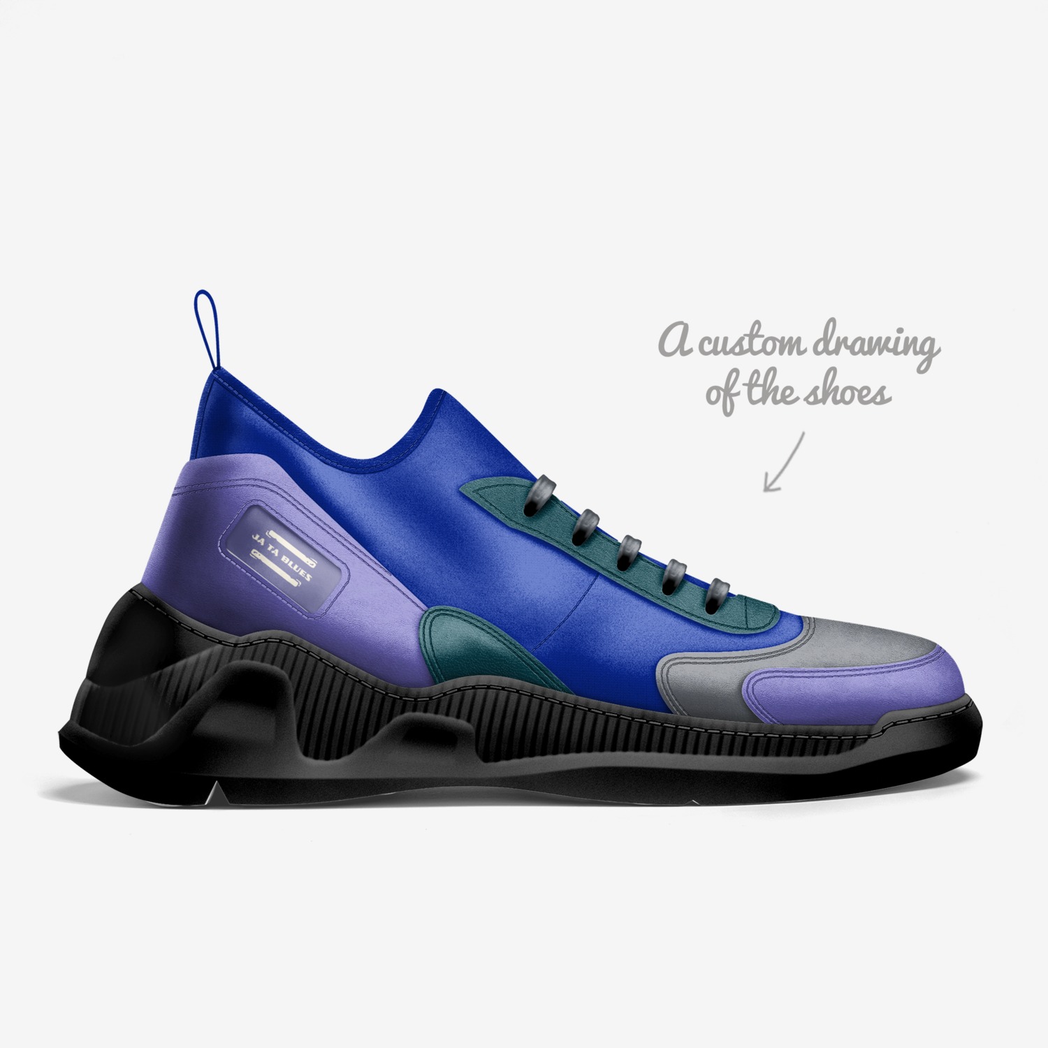 THE BLUES  custom made in Italy shoes by Ja (jarata) Ta | Sketch view