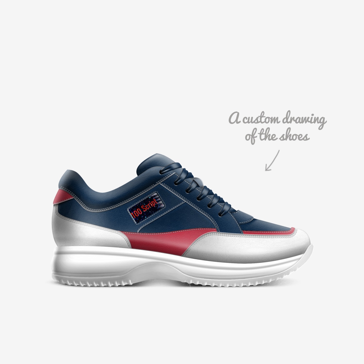 100scriptCTZ  custom made in Italy shoes by Darion Jackson | Sketch view