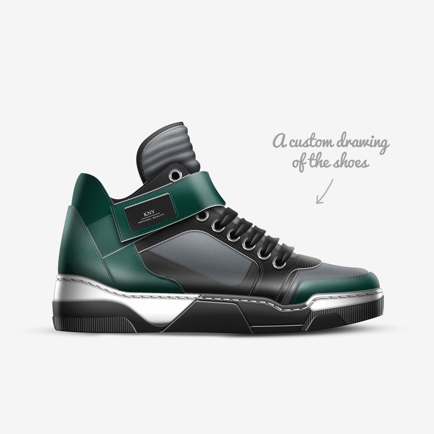 KNY custom made in Italy shoes by Kübra Yıldırım | Sketch view