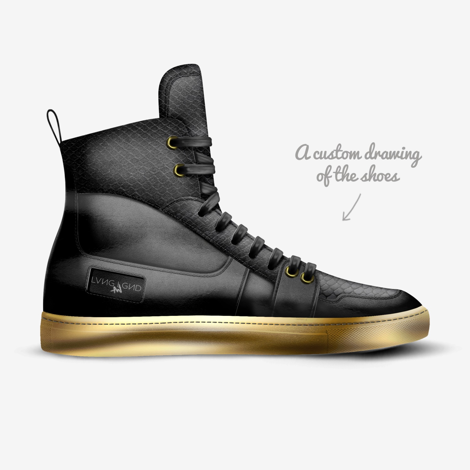 LVNG LGND custom made in Italy shoes by Alexandra Wehr | Sketch view