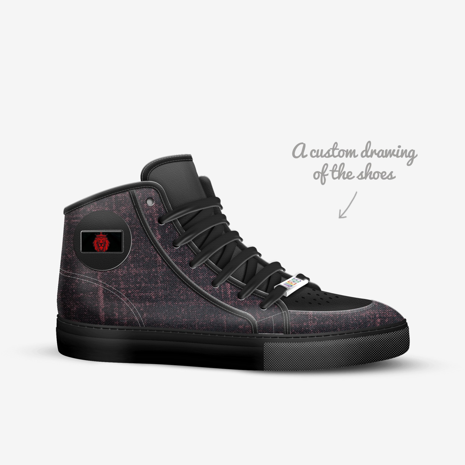 Swag Kingz:Redz  custom made in Italy shoes by Marcus Sullivan | Sketch view