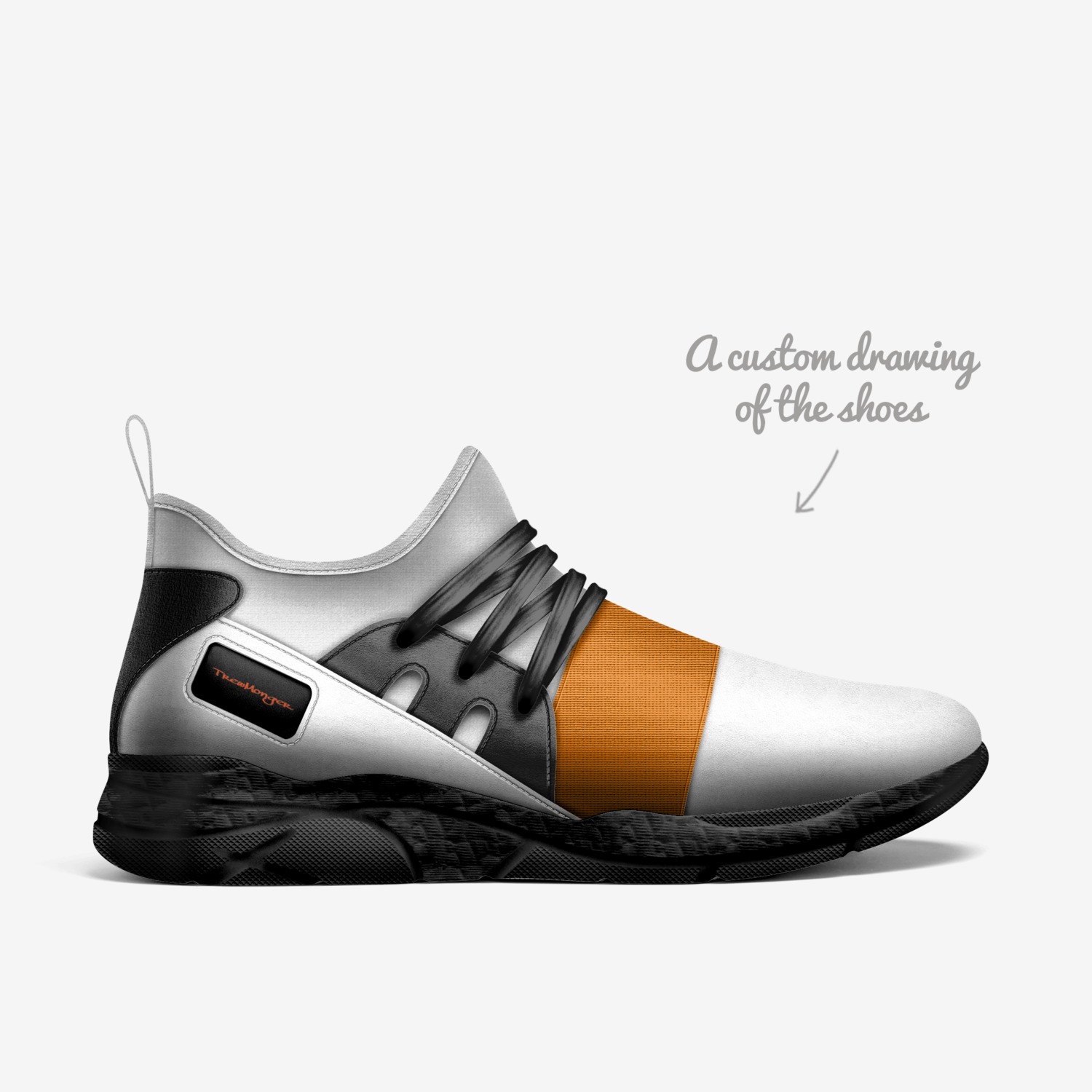 TygerStyle low 3 custom made in Italy shoes by TrewMonger Brand | Sketch view