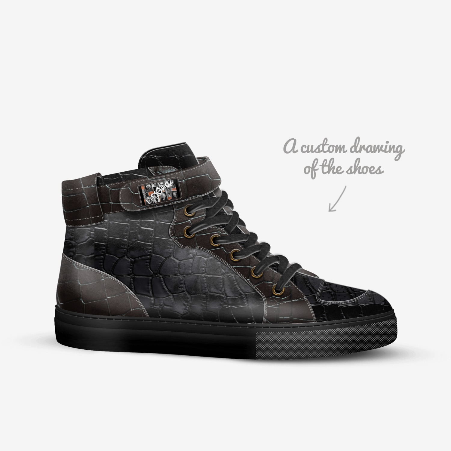 LEGƏNDZ ChocoDROPZ custom made in Italy shoes by Juju & Najm Toomey | Sketch view