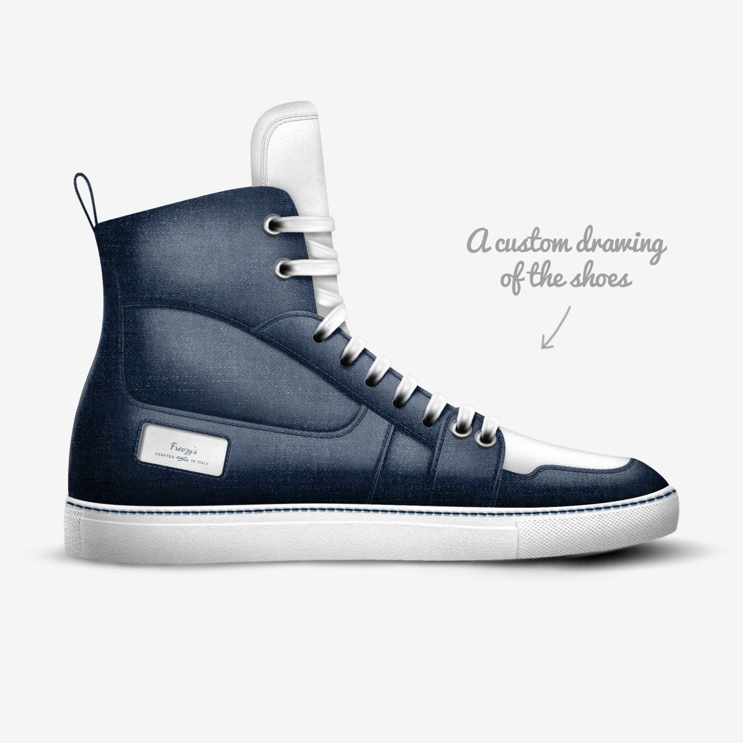 Freezy's custom made in Italy shoes by Franswa Andre | Sketch view