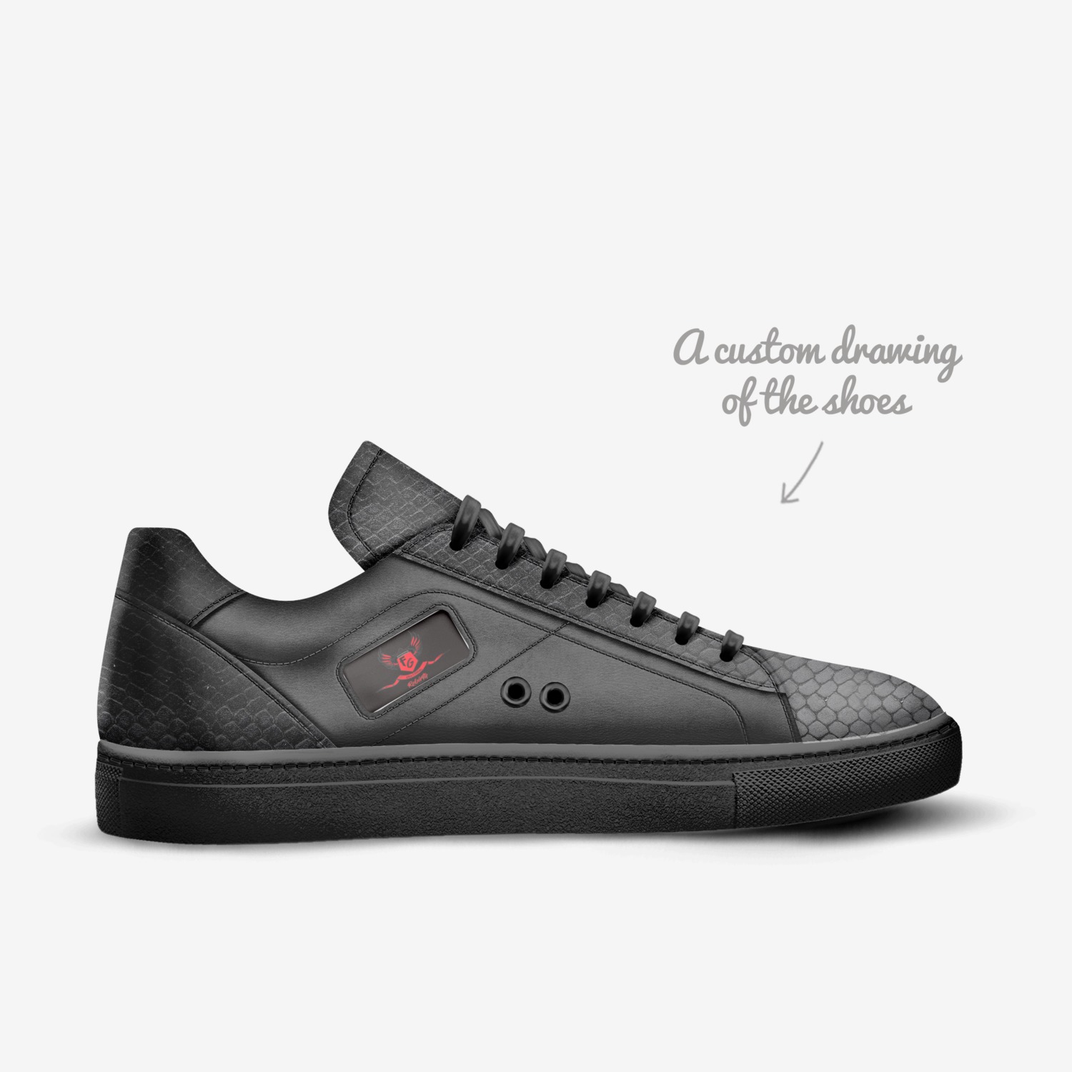 BLM Low Rebirths custom made in Italy shoes by P Royce | Sketch view