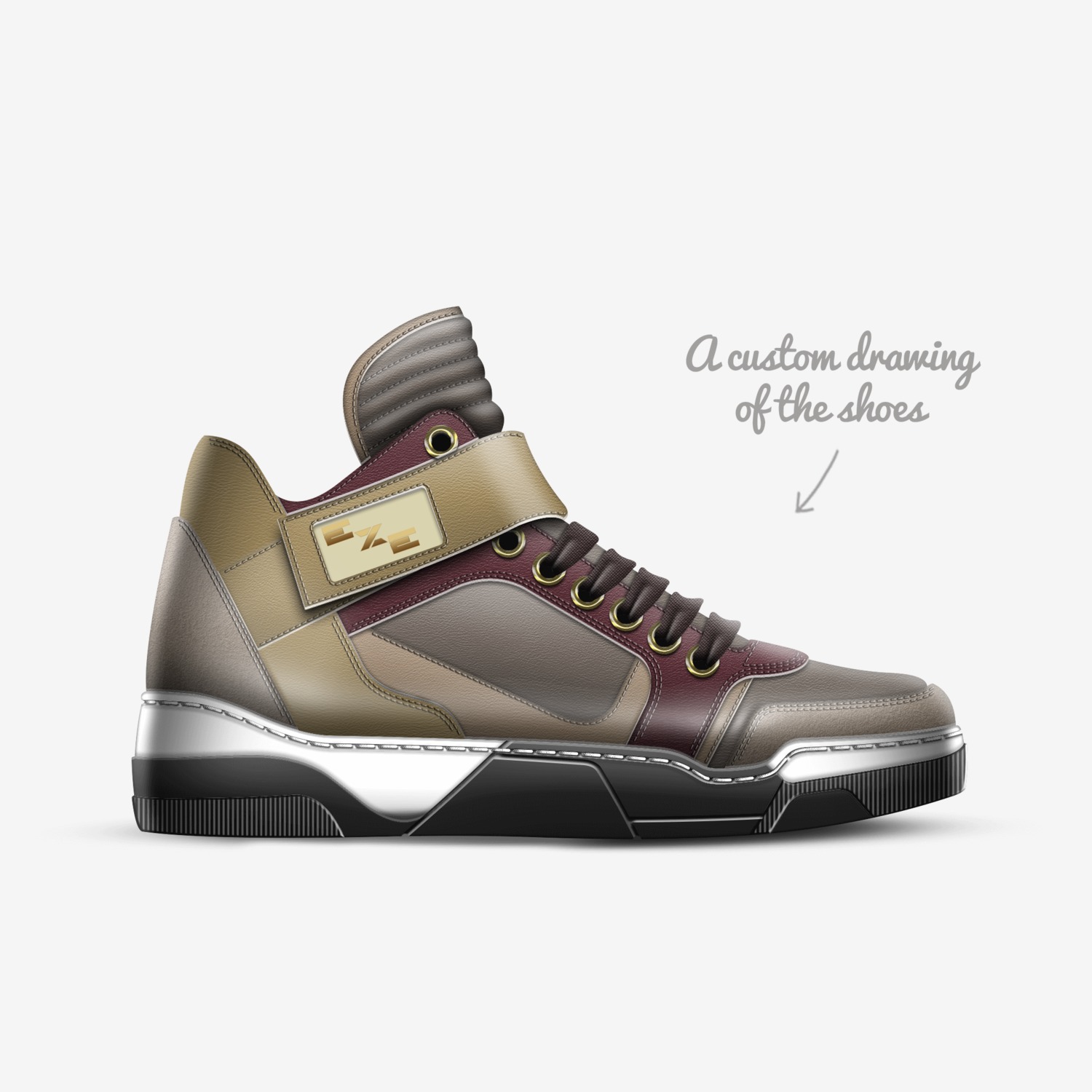 EZE custom made in Italy shoes by Nwanyieze Nwoke | Sketch view
