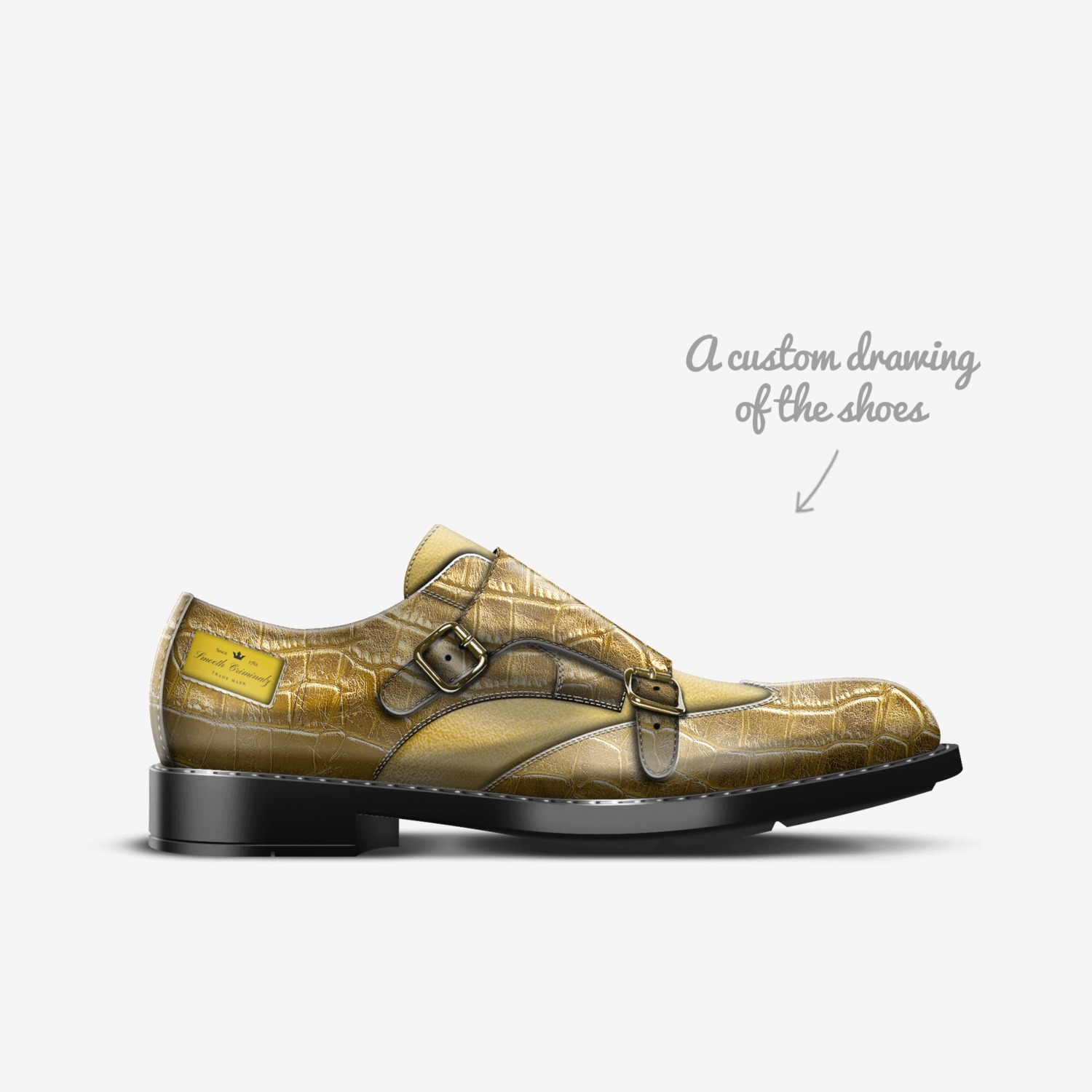 Smooth Criminalz custom made in Italy shoes by Walter Chism Jr. | Sketch view