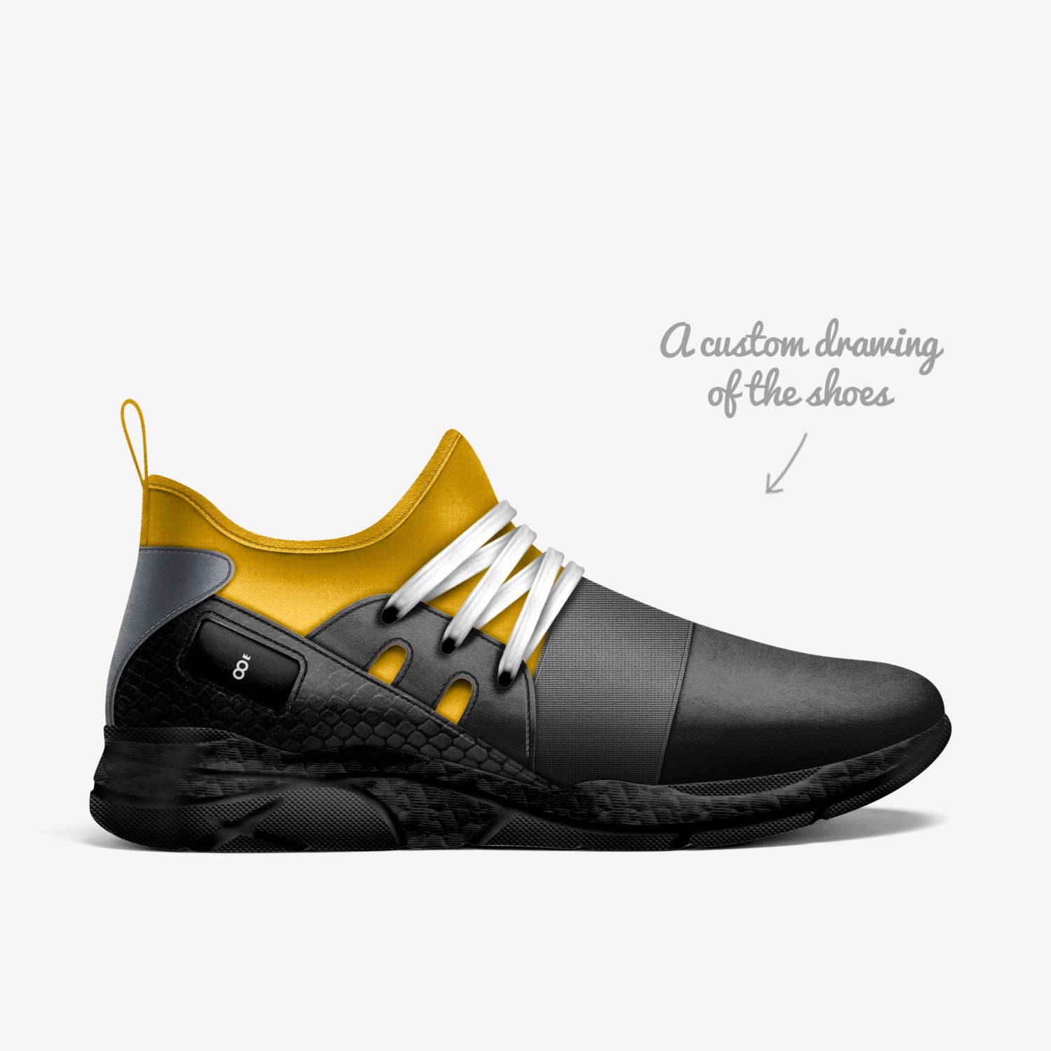 V-1 "Reptile" custom made in Italy shoes by King David Smith Ii | Sketch view