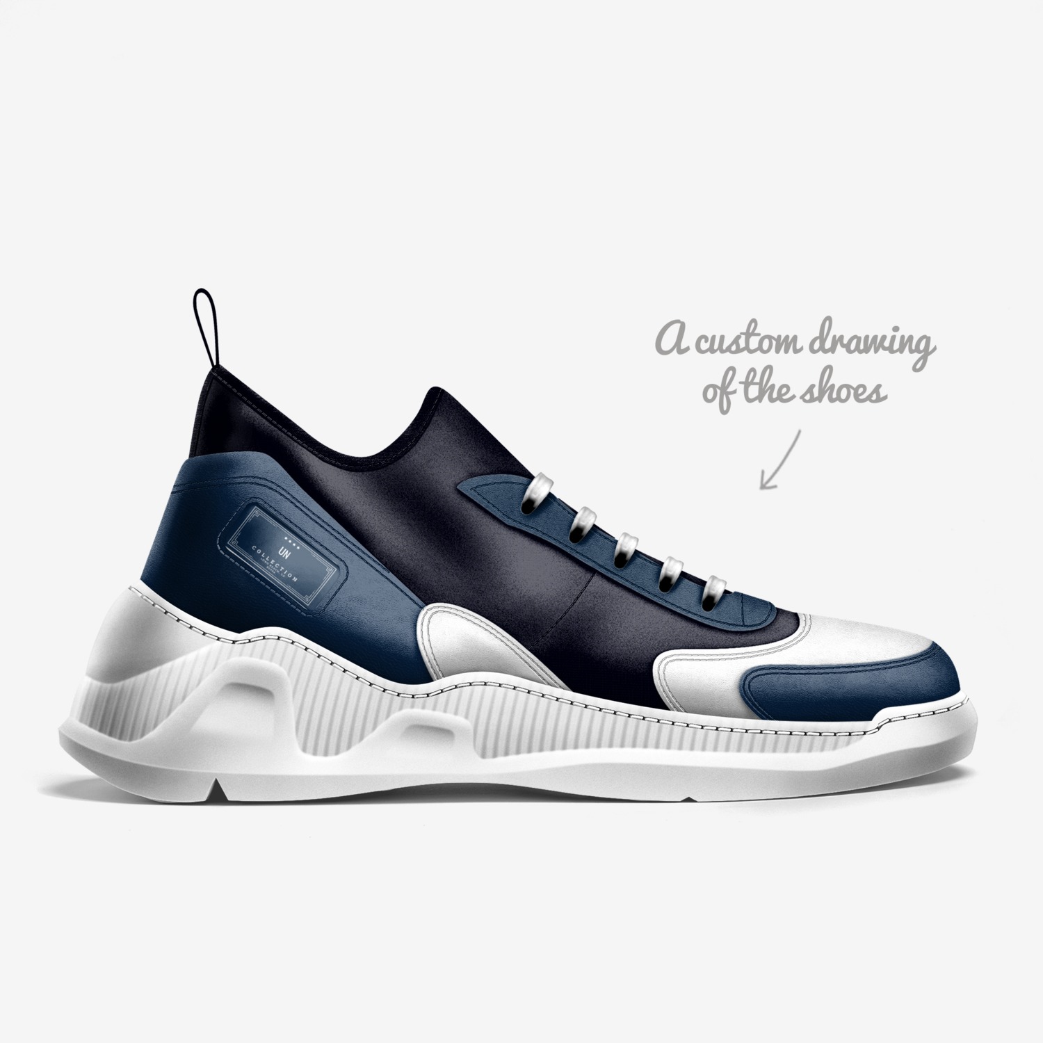 UN COLLECTION  custom made in Italy shoes by Duvall Daniels | Sketch view