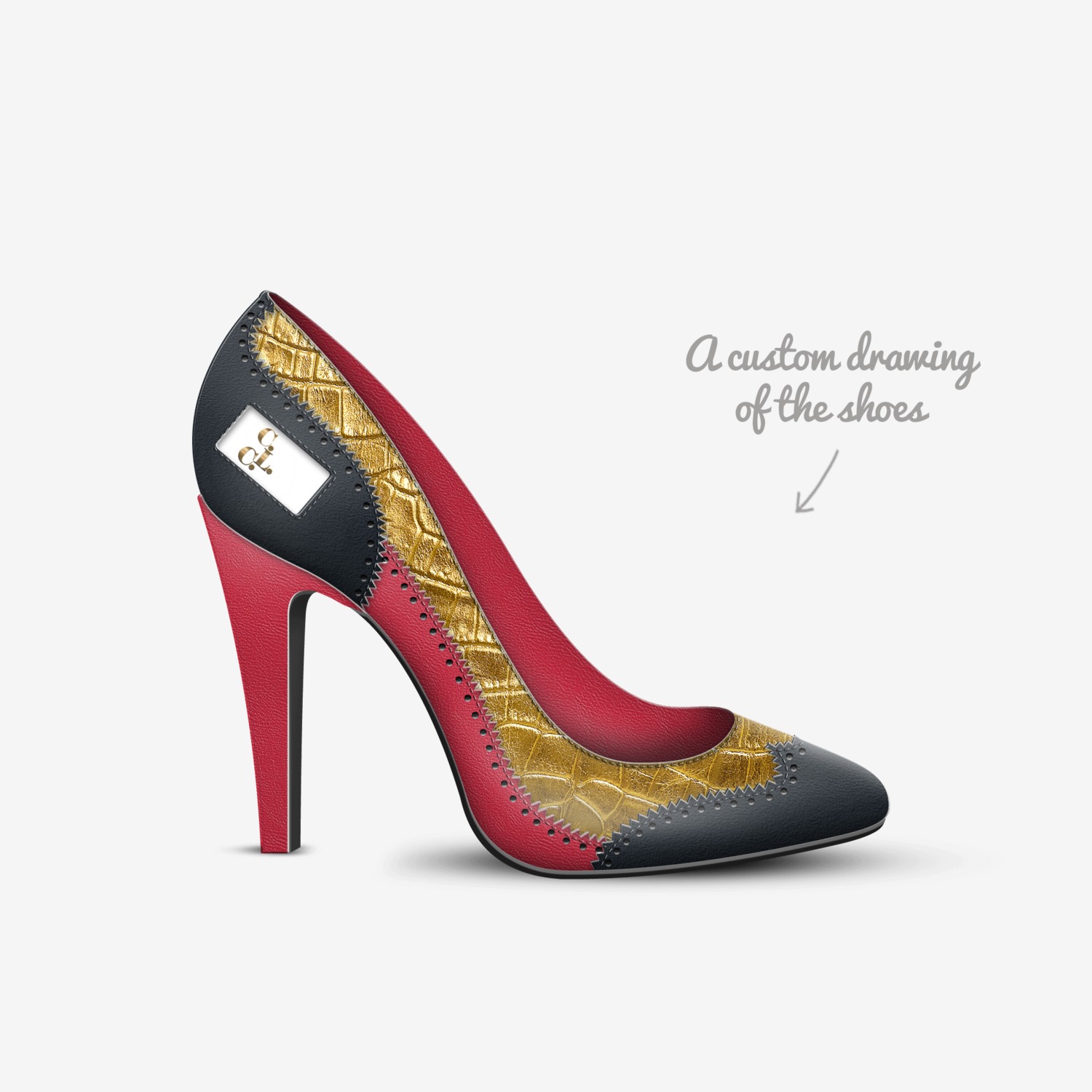 starshine custom made in Italy shoes by Christopher Lawrence | Sketch view