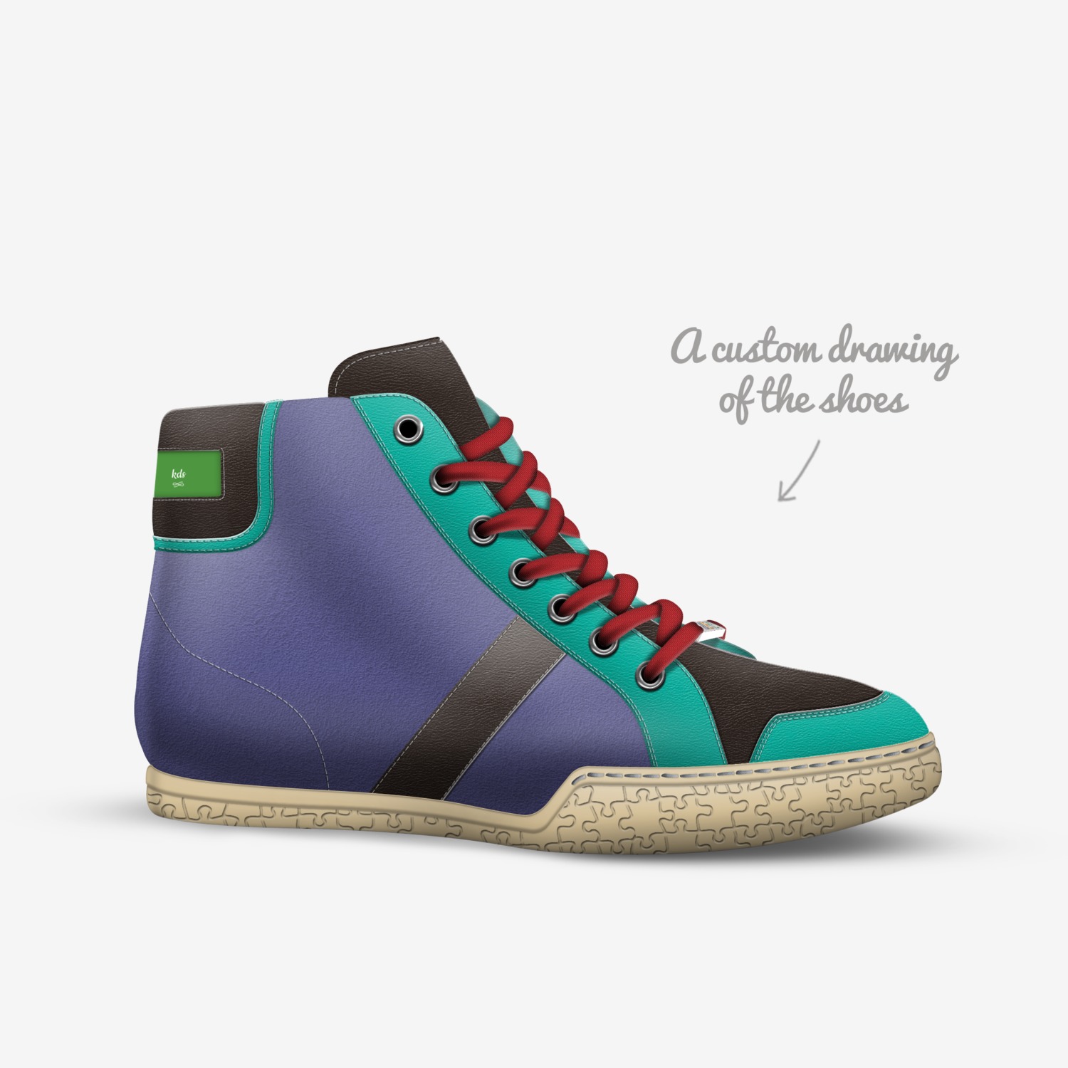 kds custom made in Italy shoes by Regohn Johnson | Sketch view