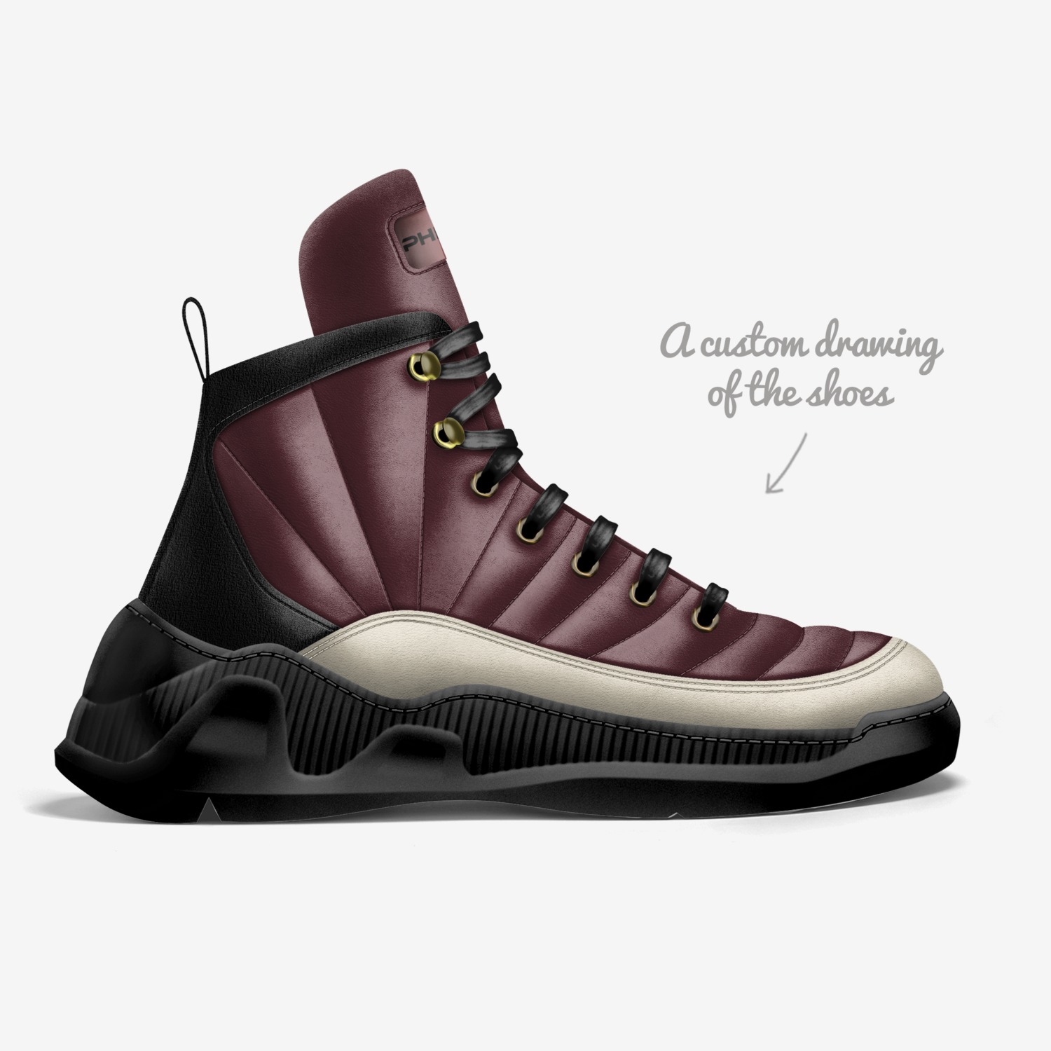 Tlachtli custom made in Italy shoes by Samuel Culbertson | Sketch view