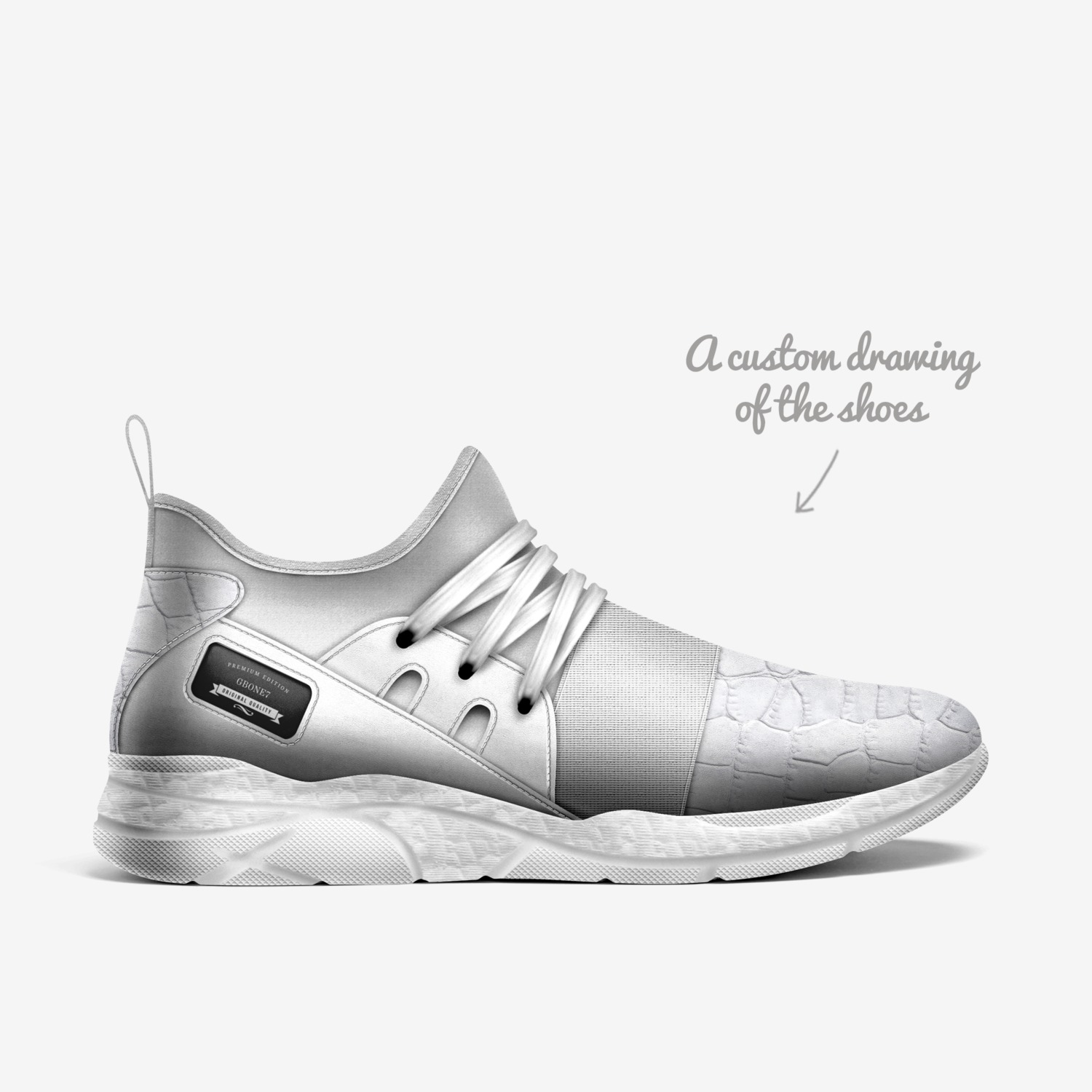 Gbone7 custom made in Italy shoes by George Bobb Jr. | Sketch view