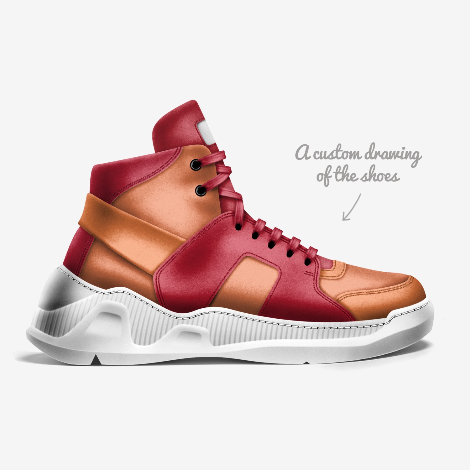 Bodega's custom made in Italy shoes by Lamont Johnson | Sketch view