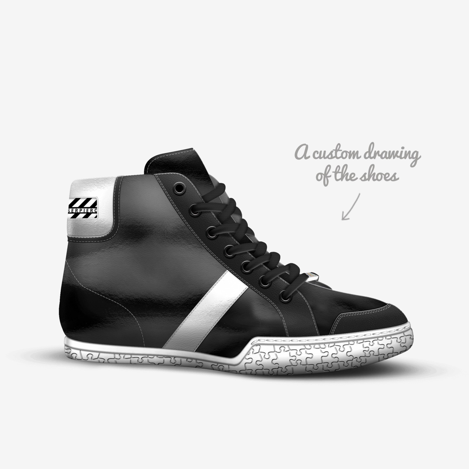 BLACK DESIGN custom made in Italy shoes by Di Ser Piero | Sketch view