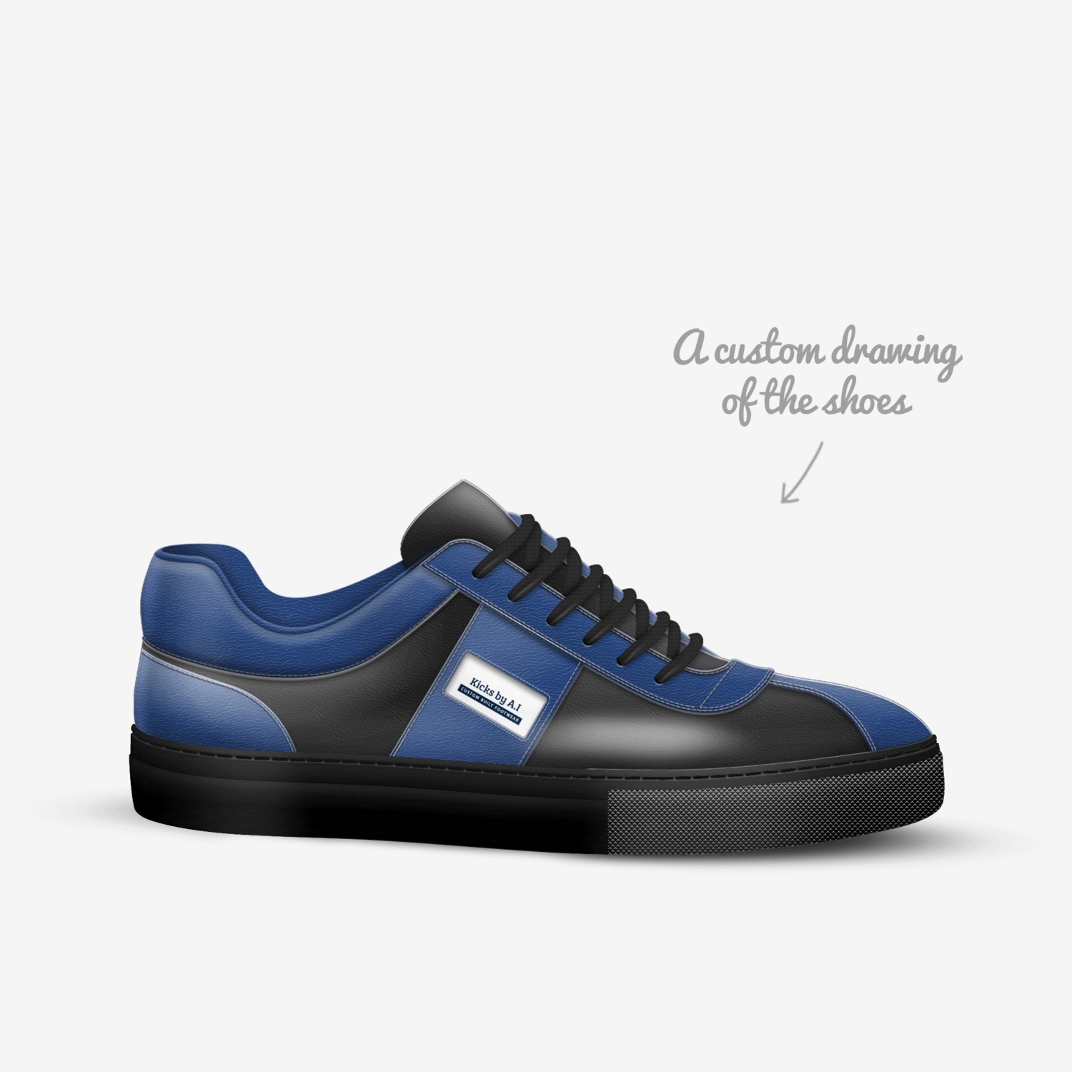 Kicks by A.I custom made in Italy shoes by Emile Swart | Sketch view