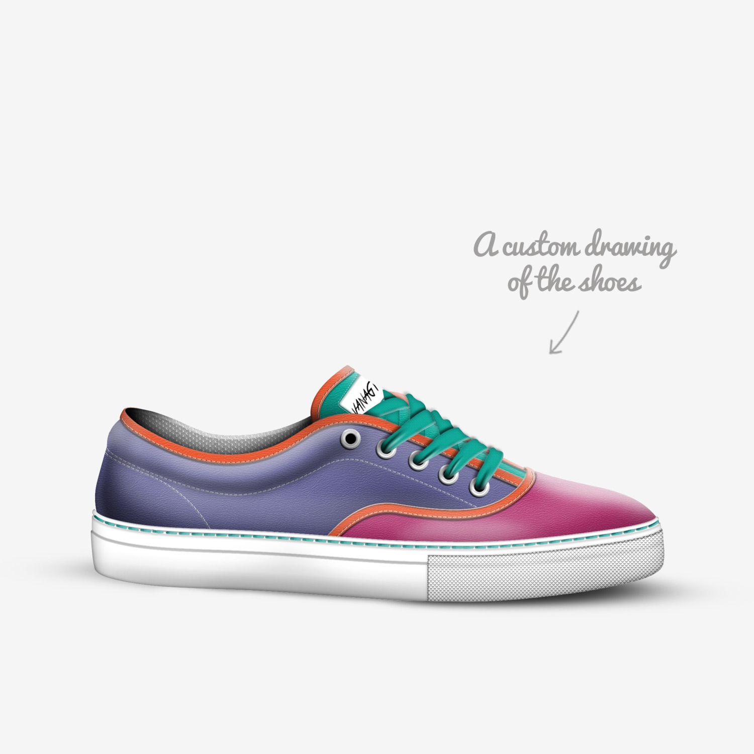 COLOUR YOUR NIGHTSHIFT custom made in Italy shoes by Marjolijn van Agt | Sketch view