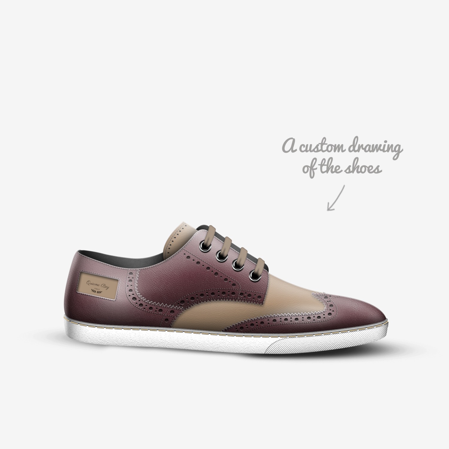 Quiame Bey custom made in Italy shoes by Quiame Bey | Sketch view