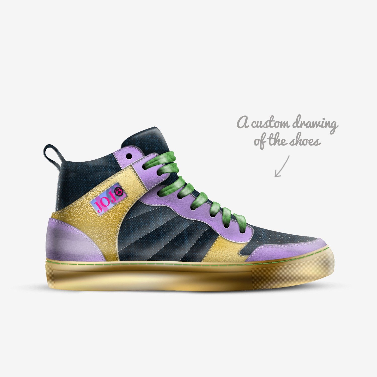 Giorno Giovanna custom made in Italy shoes by Shawn Mcnair | Sketch view