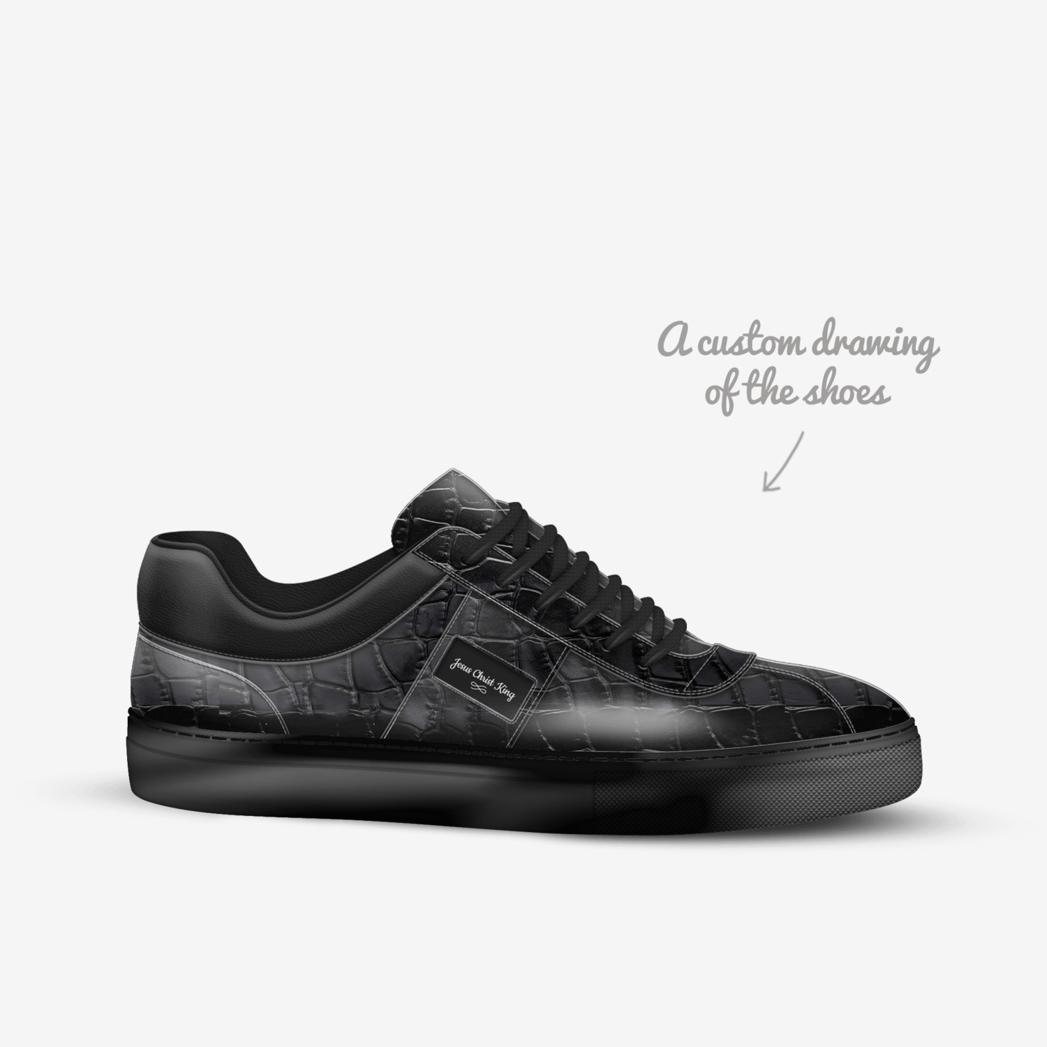 Jesus Christ King custom made in Italy shoes by Jason Maurice Riles | Sketch view