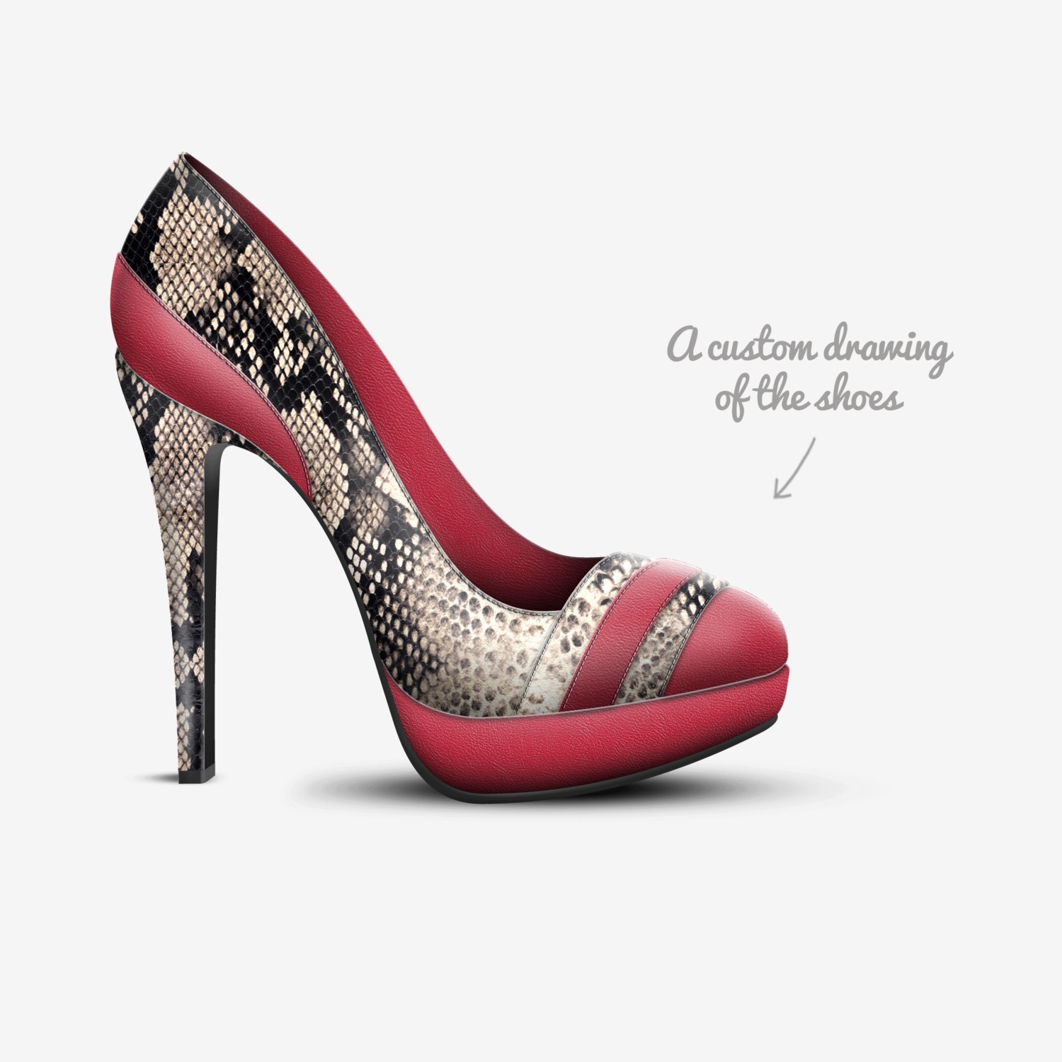 Vegas Brand custom made in Italy shoes by April Robinson | Sketch view