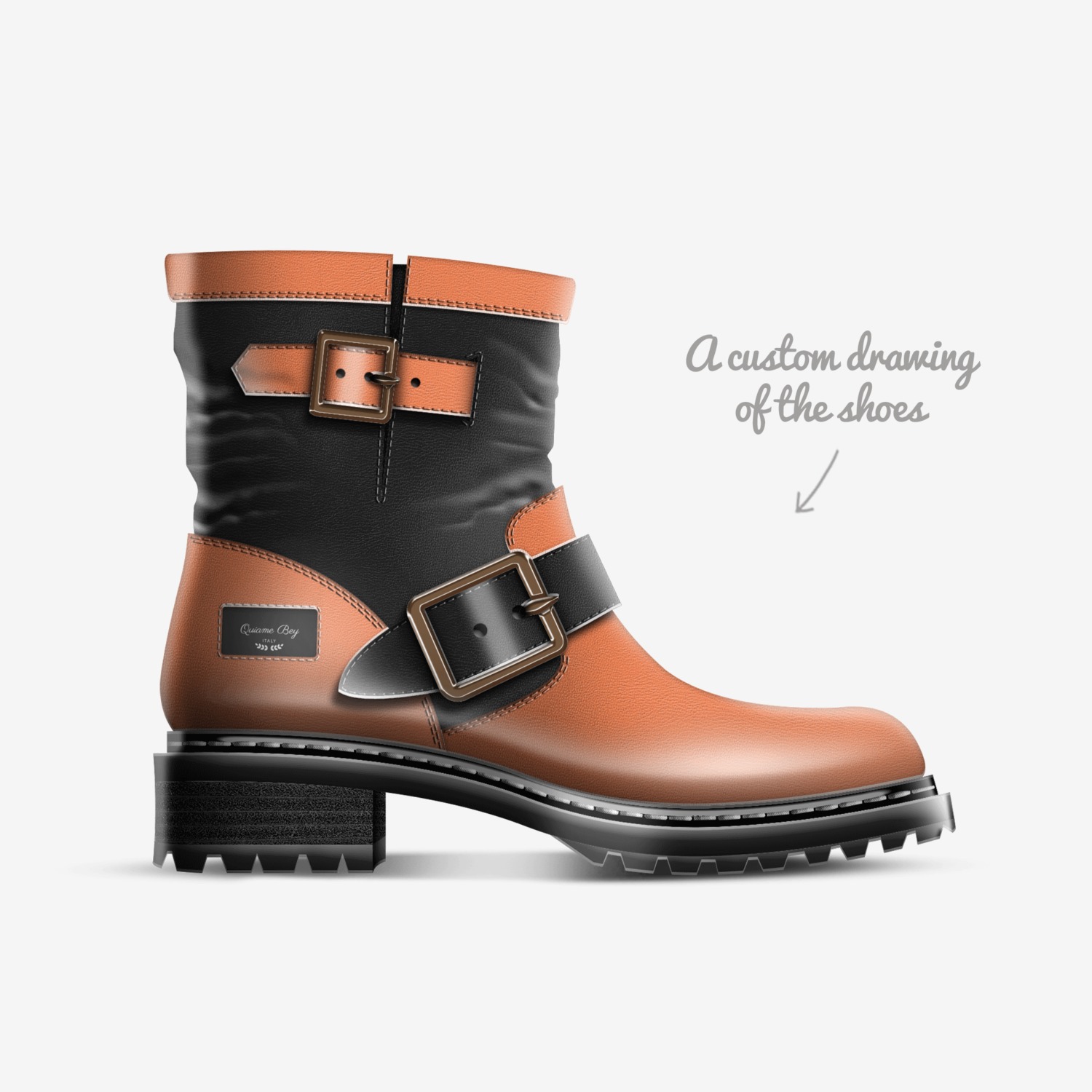 Quiame Bey custom made in Italy shoes by Quiame Bey | Sketch view