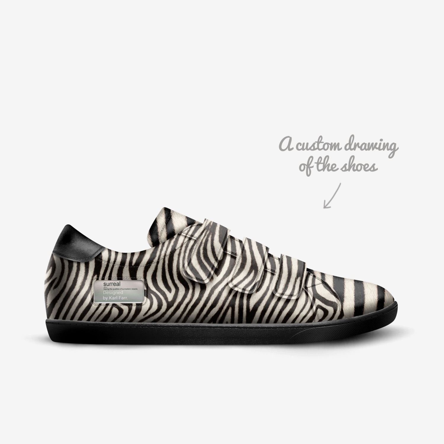 Surreal  custom made in Italy shoes by Karl Farr | Sketch view