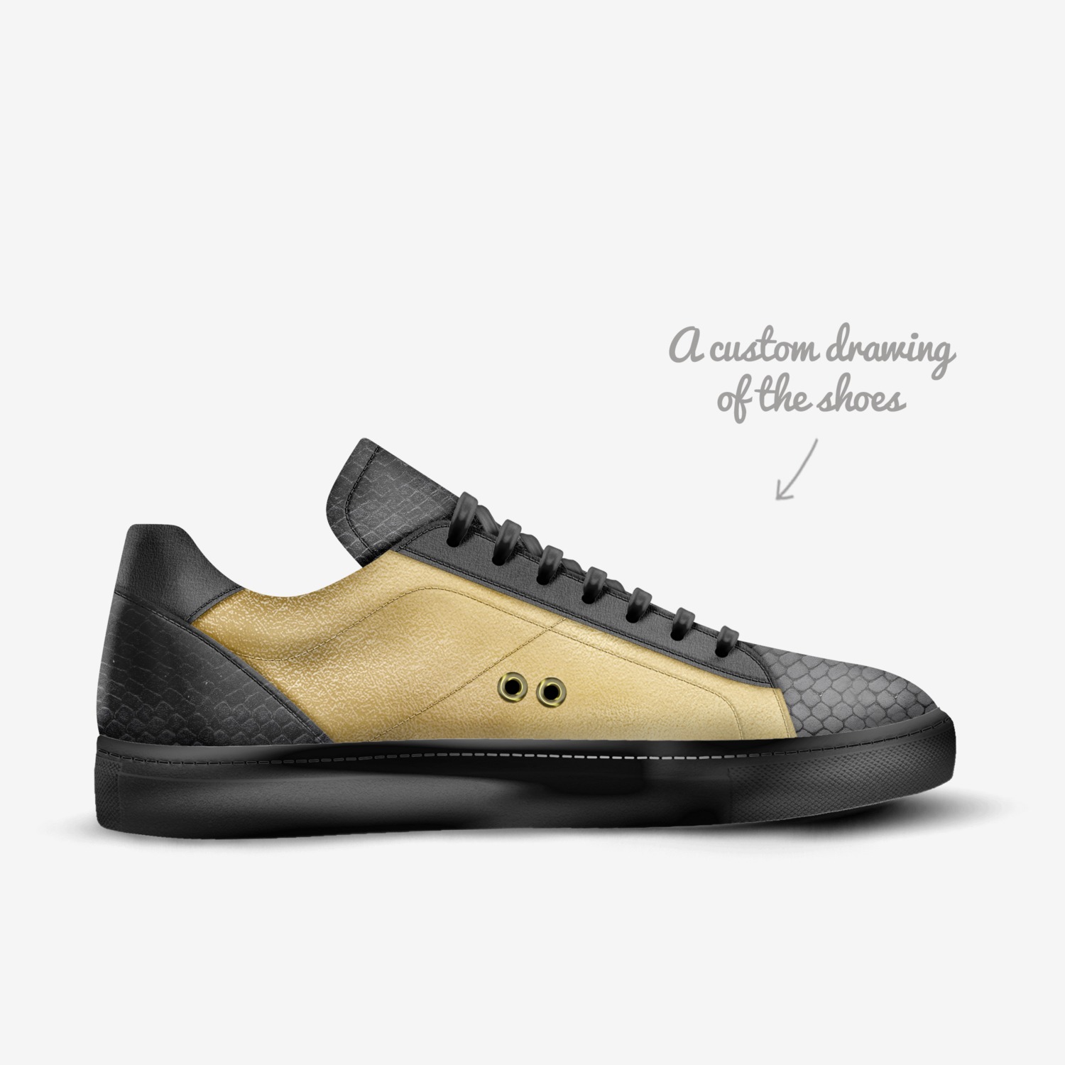 emo custom made in Italy shoes by Morris Scales | Sketch view