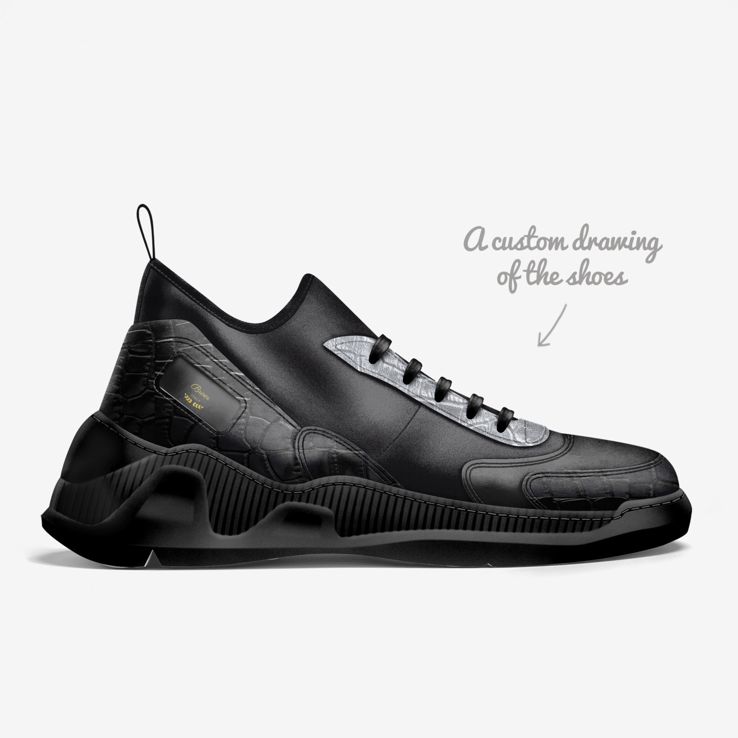 Broer custom made in Italy shoes by Bilal El-amin | Sketch view