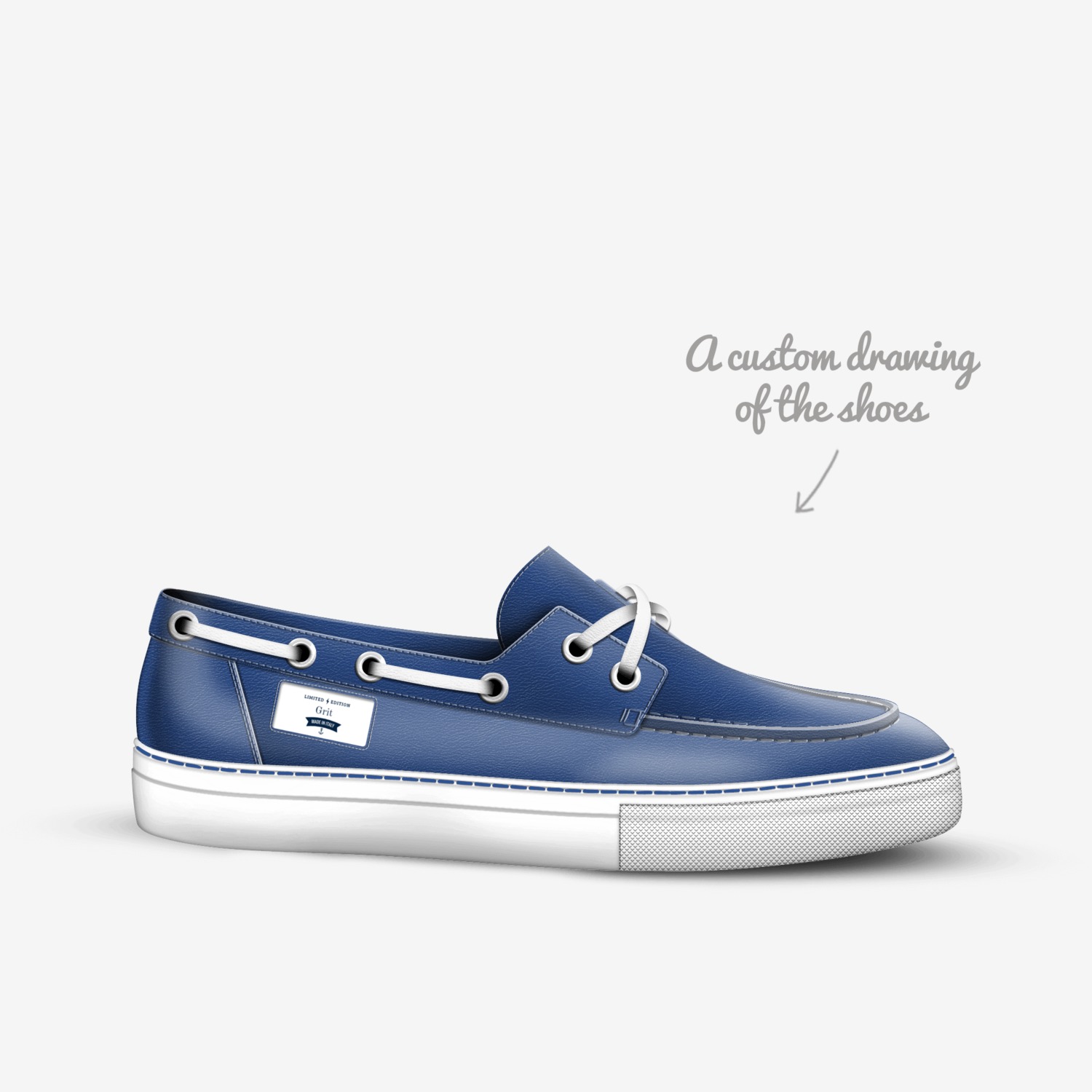 Grit custom made in Italy shoes by Dr. Delsue Frankson | Sketch view