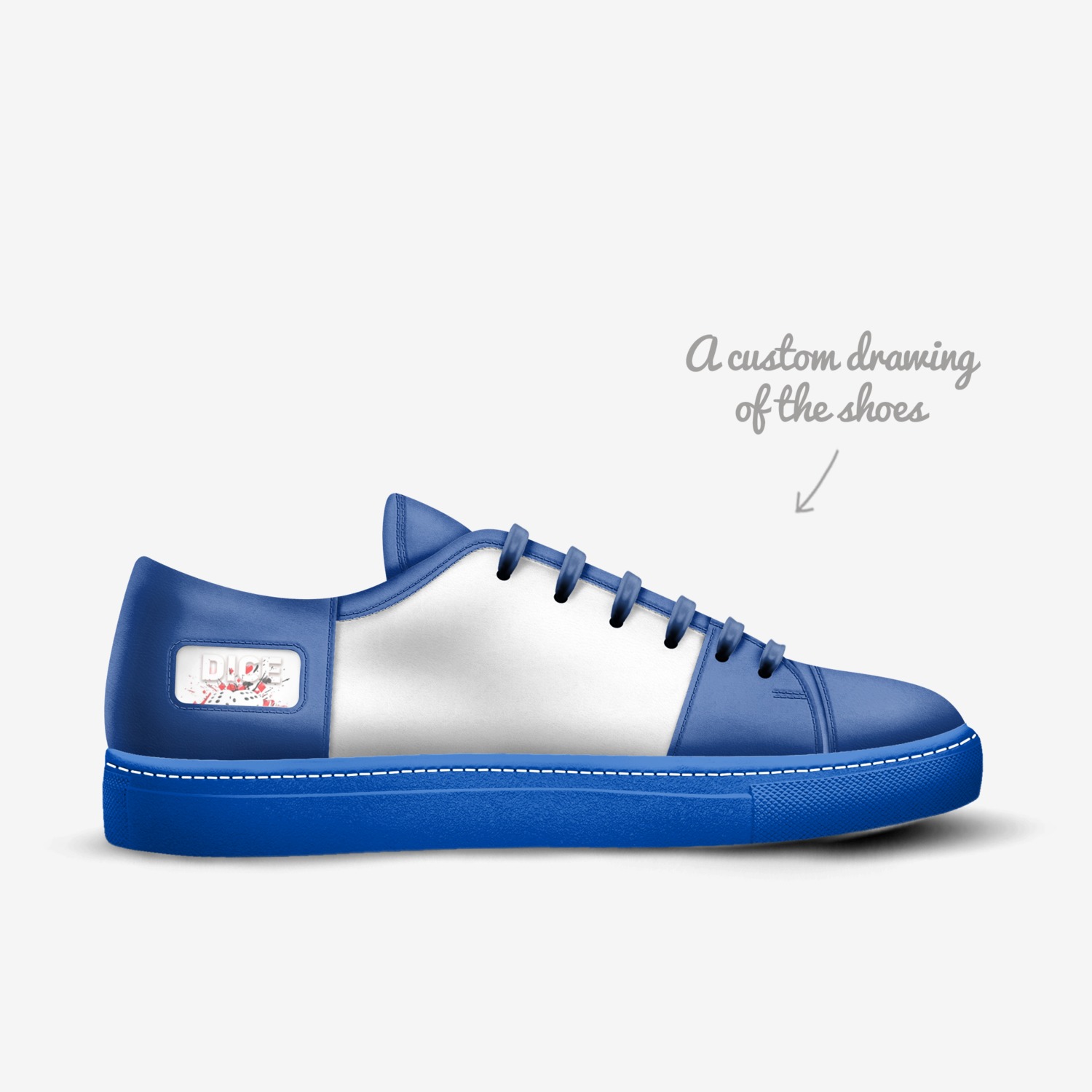 Dice custom made in Italy shoes by Enessy Chimes | Sketch view