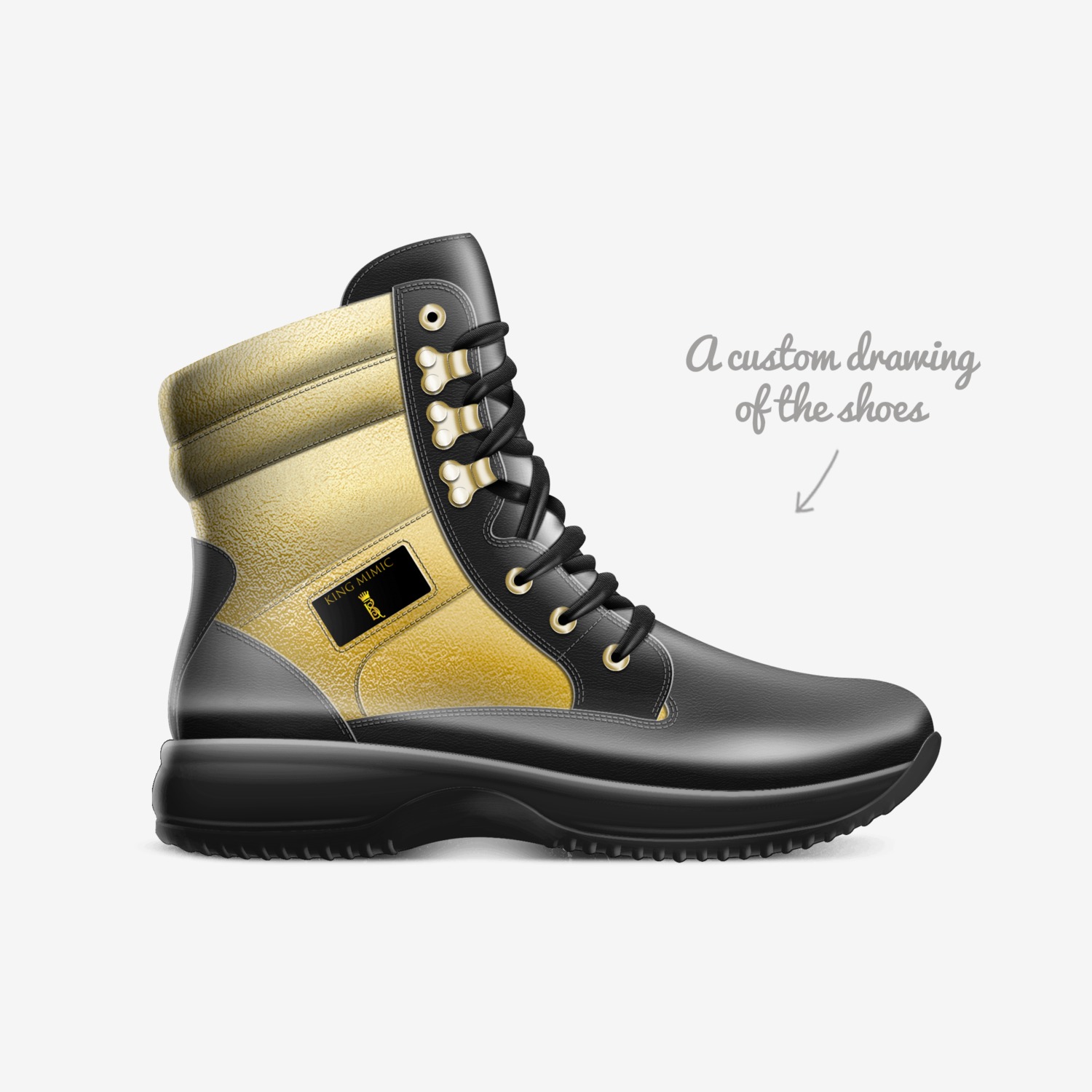 KING MIMIC custom made in Italy shoes by T.michelle Roberts | Sketch view